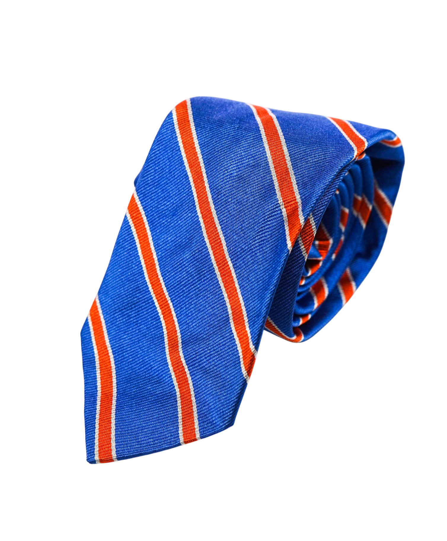 $125 POLO RALPH LAUREN - Blue/Orange Striped Silk Preppy - 3" Tie