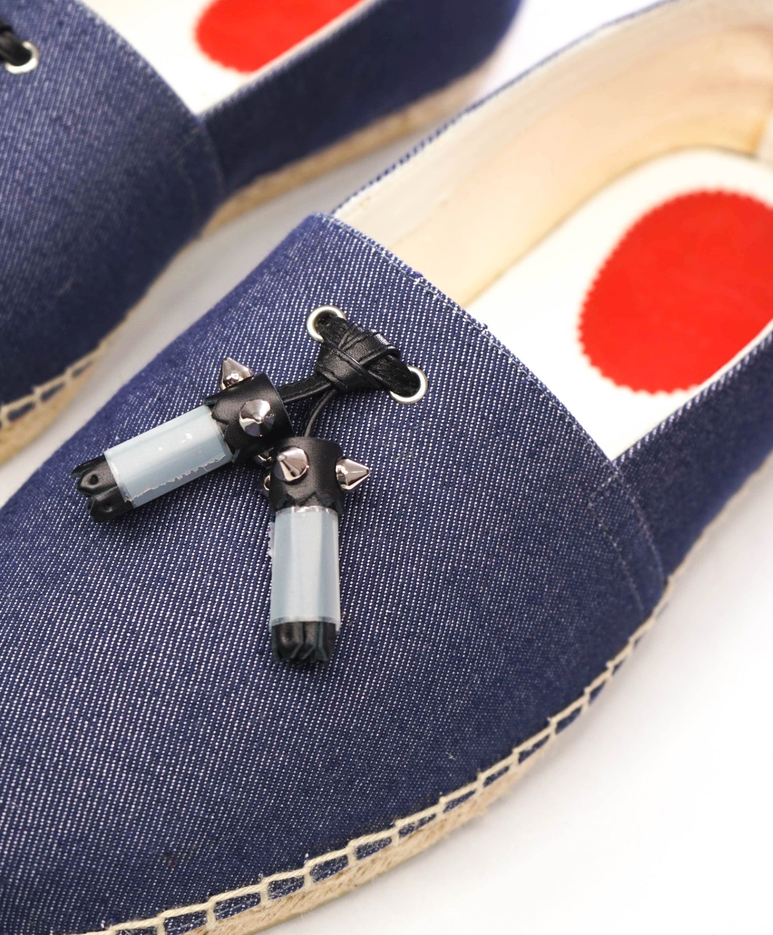 $1,140 CHRISTIAN LOUBOUTIN - Blue Denim Tassel Espadrille Shoes - US 10 (EU43)