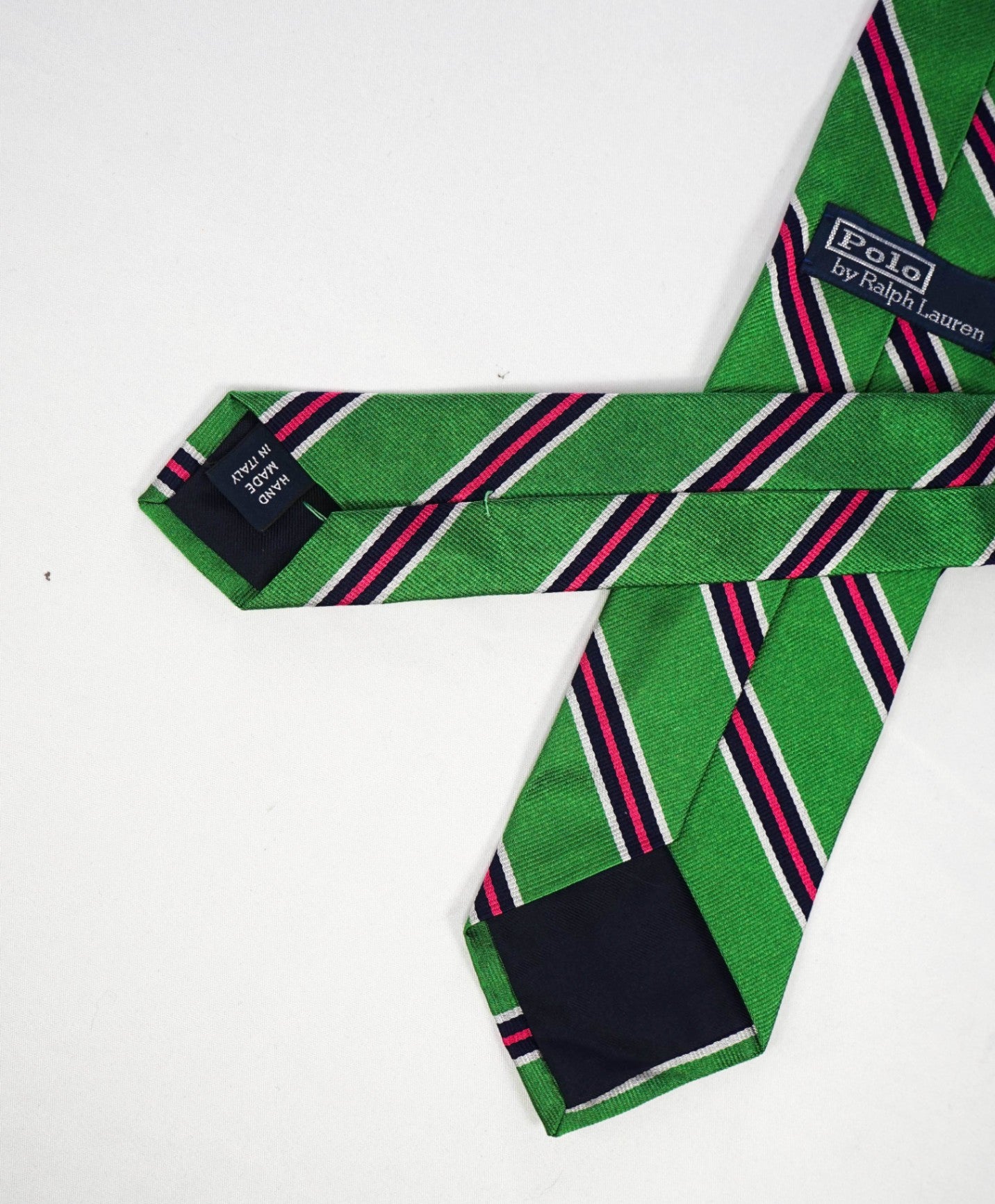 $125 POLO RALPH LAUREN - Green Multi Striped Silk Preppy - 3" Tie