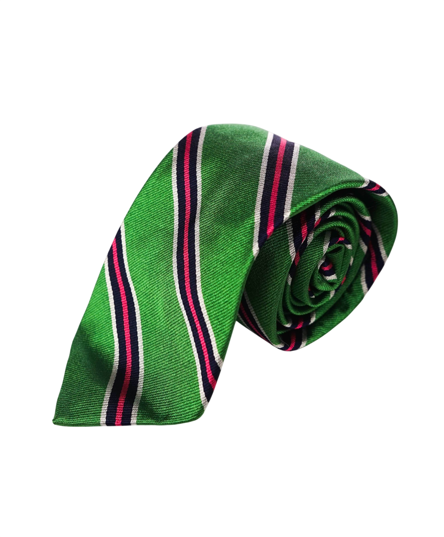 $125 POLO RALPH LAUREN - Green Multi Striped Silk Preppy - 3" Tie