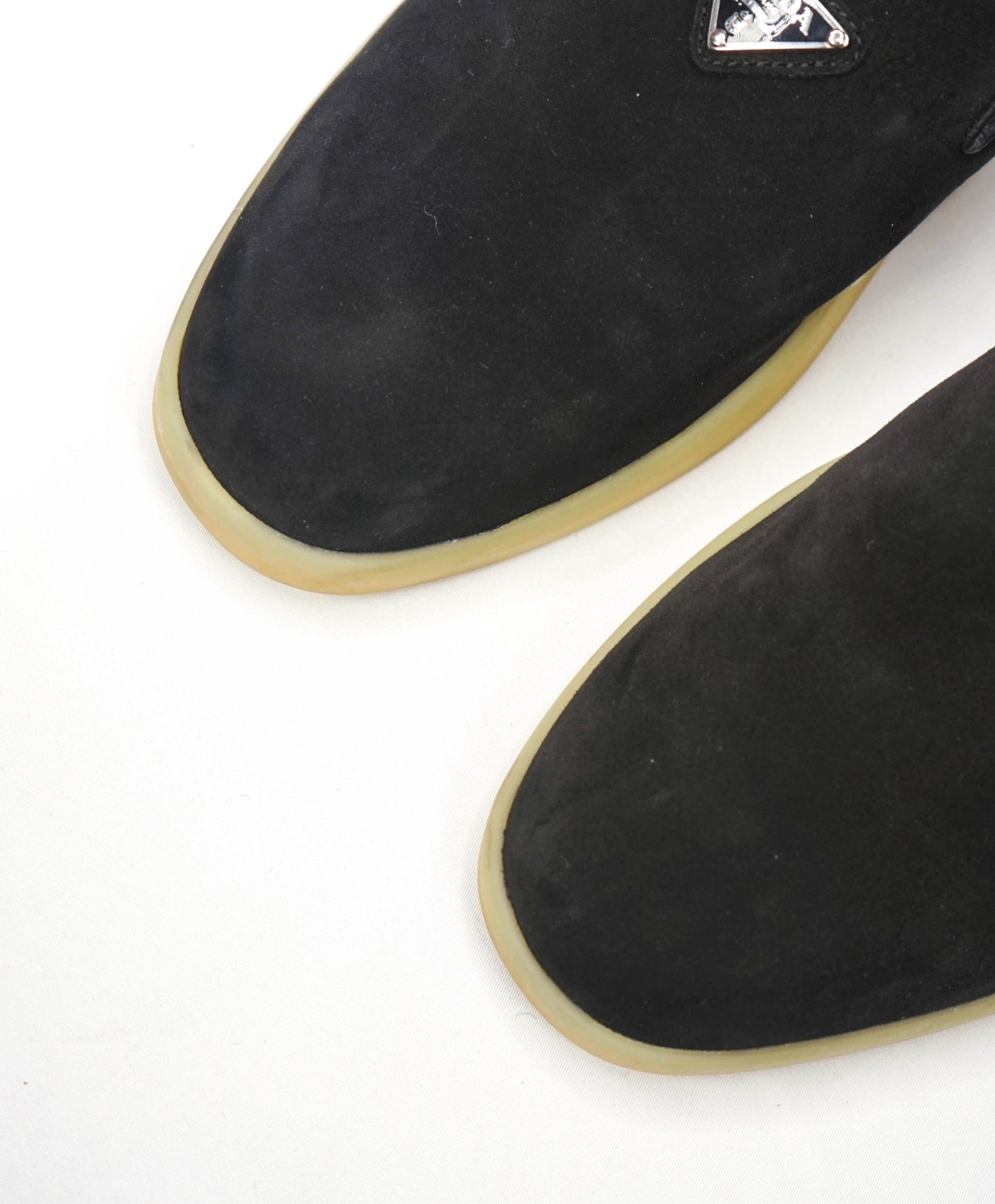 $1,150 PRADA - Black Suede Espadrille LOGO Loafers - US 9 (8UK)