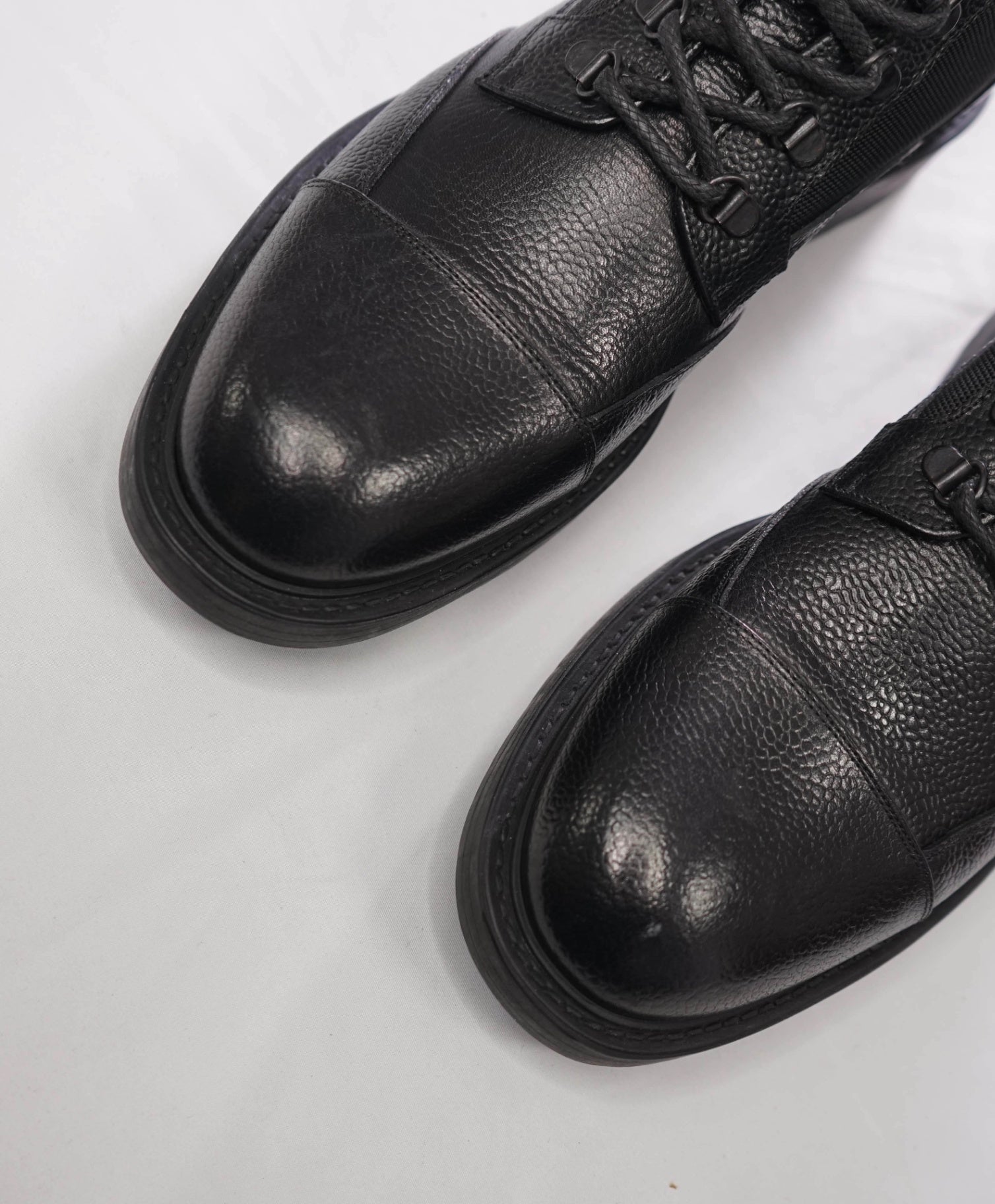 $1,035 CANALI - Black Pebble Leather Ankle Boot - US 11 (44EU)