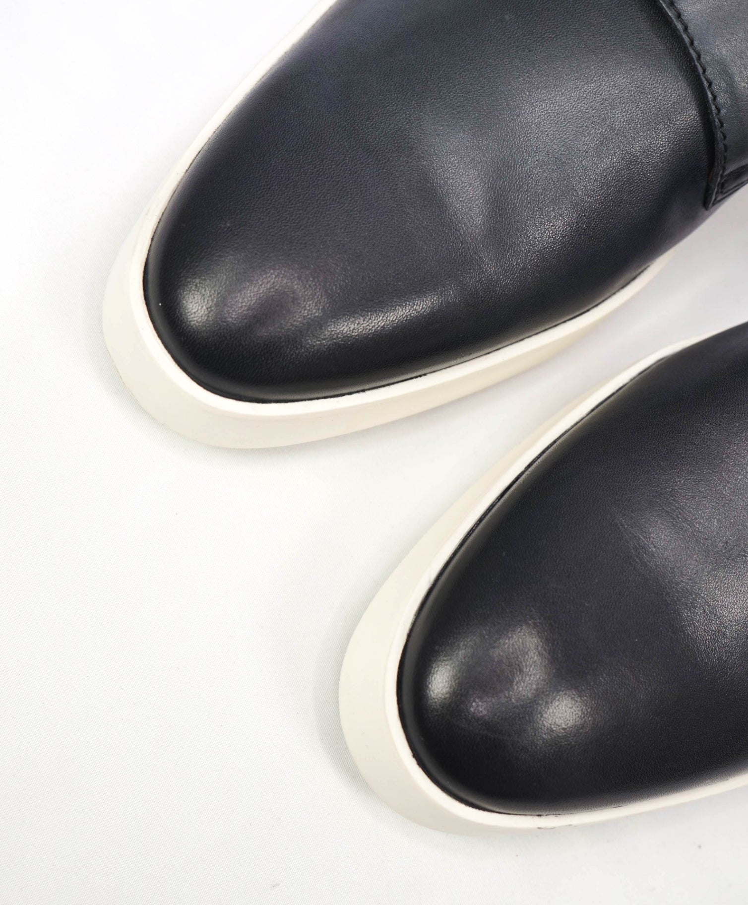 $850 SANTONI - Gray Leather Monk Loafers Sneakers - US 10 (9UK)