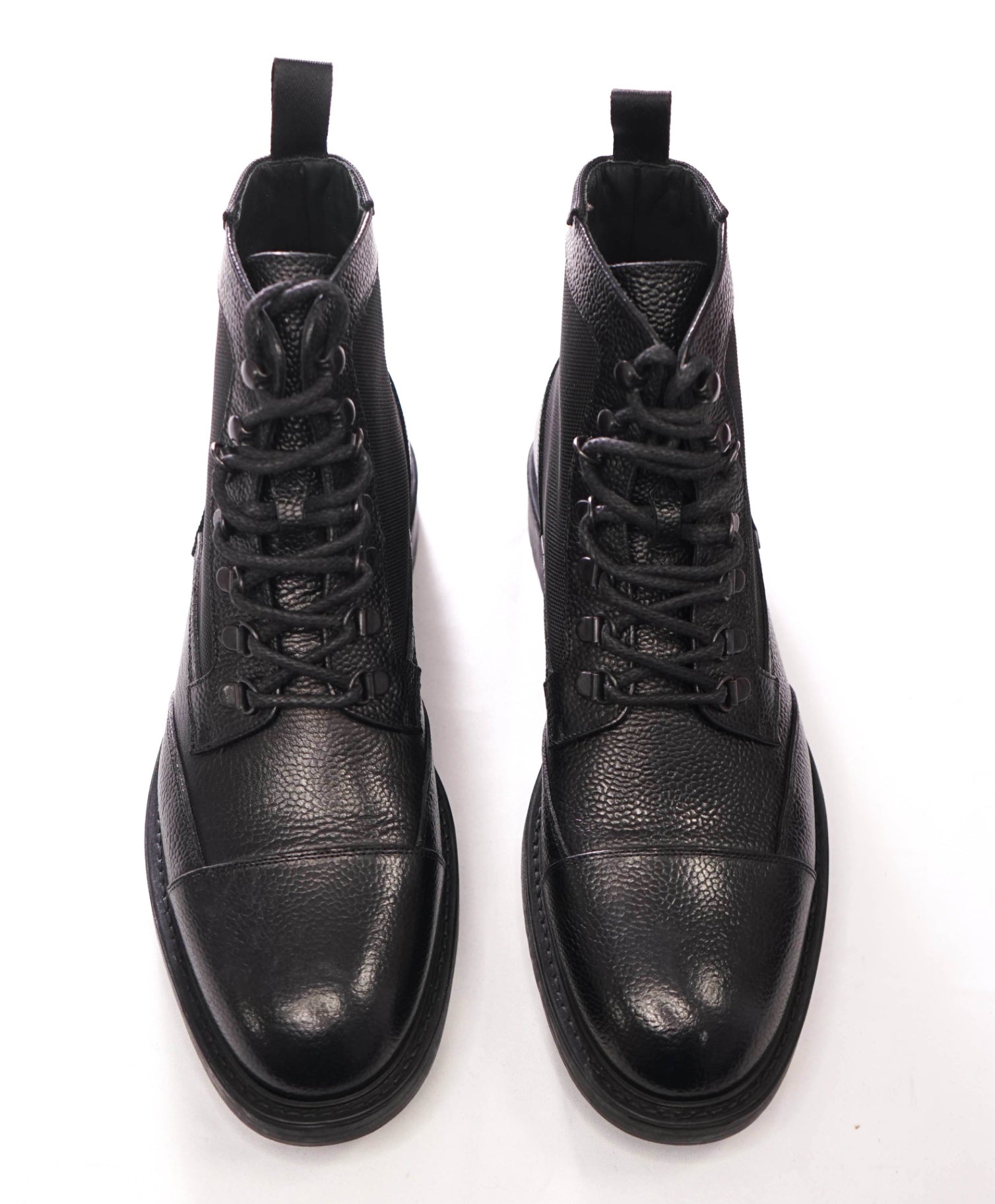 $1,035 CANALI - Black Pebble Leather Ankle Boot - US 11 (44EU)