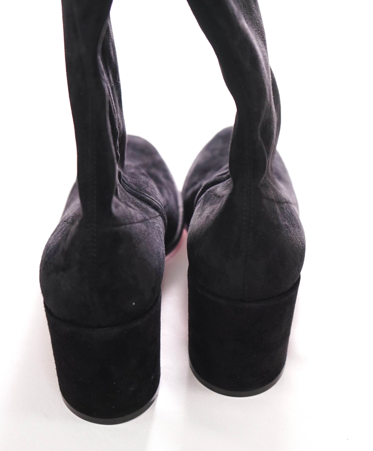 $2,195 CHRISTIAN LOUBOUTIN - Black Suede 55mm Boots - US 6.5 (36.5EU)
