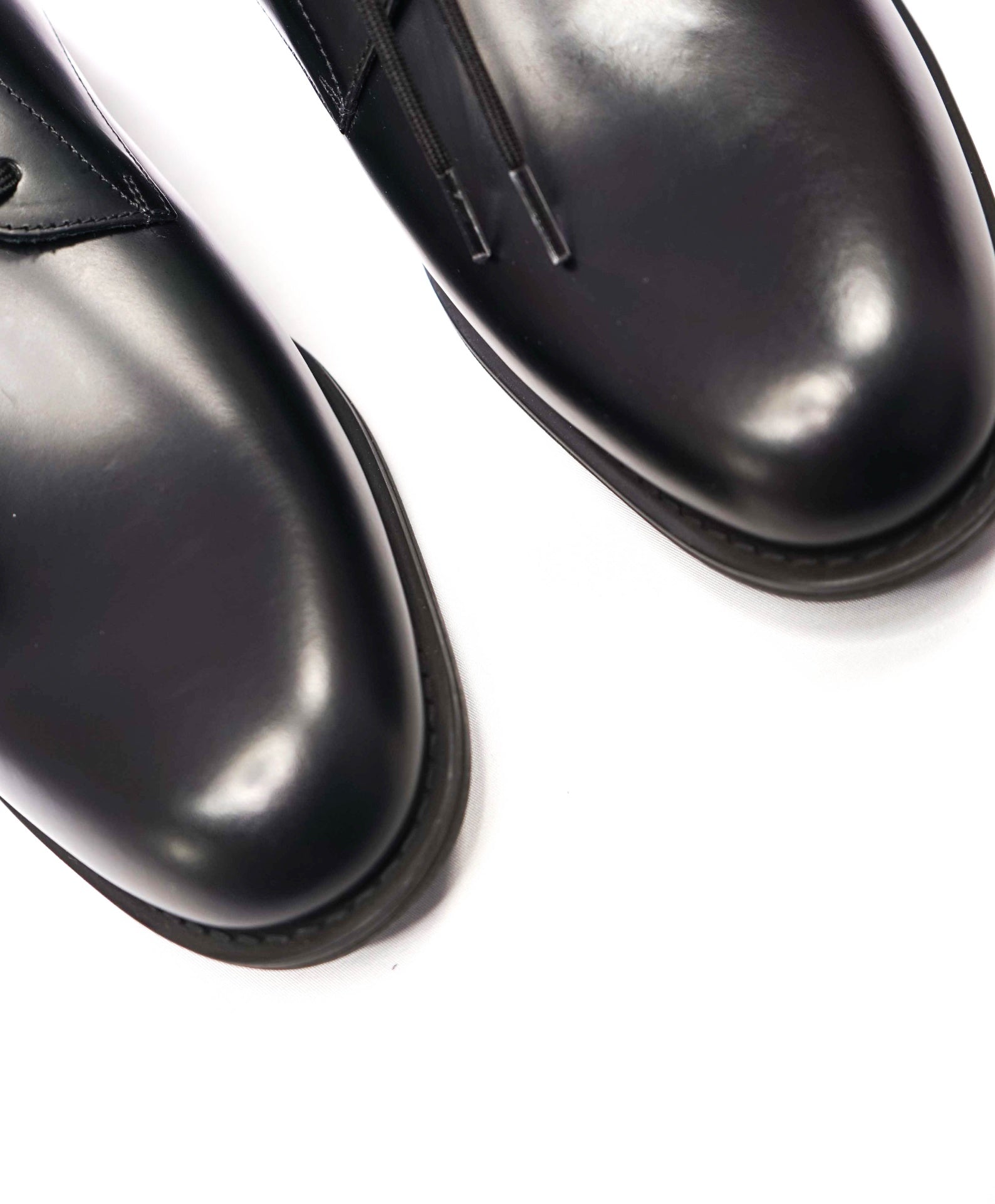 $1,540 LOUIS VUITTON - Black Leather Lug Sole Oxfords - 8.5 US (7.5 LV)