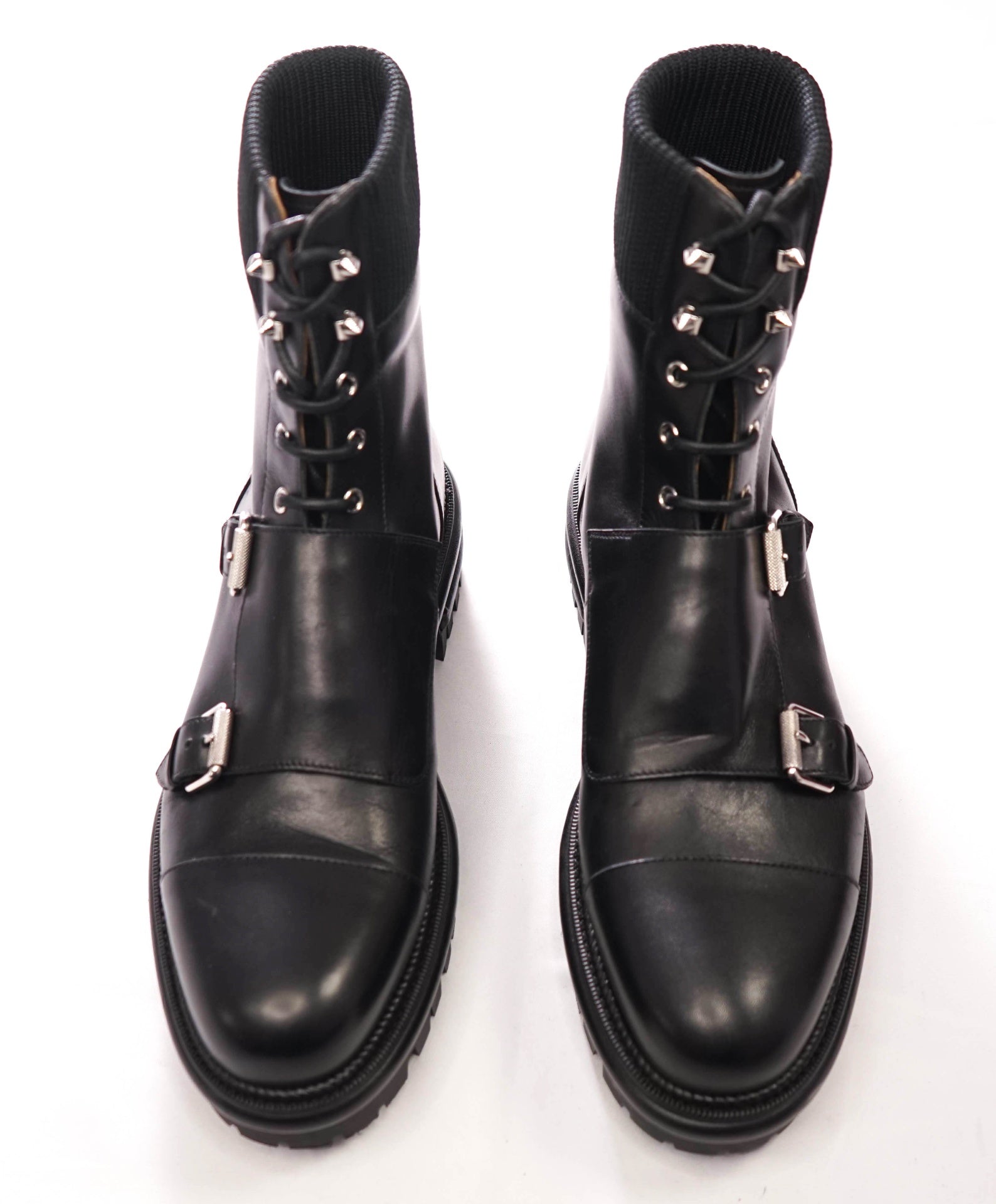$2,030 CHRISTIAN LOUBOUTIN - Black Leather Boots - US 8 (41EU)