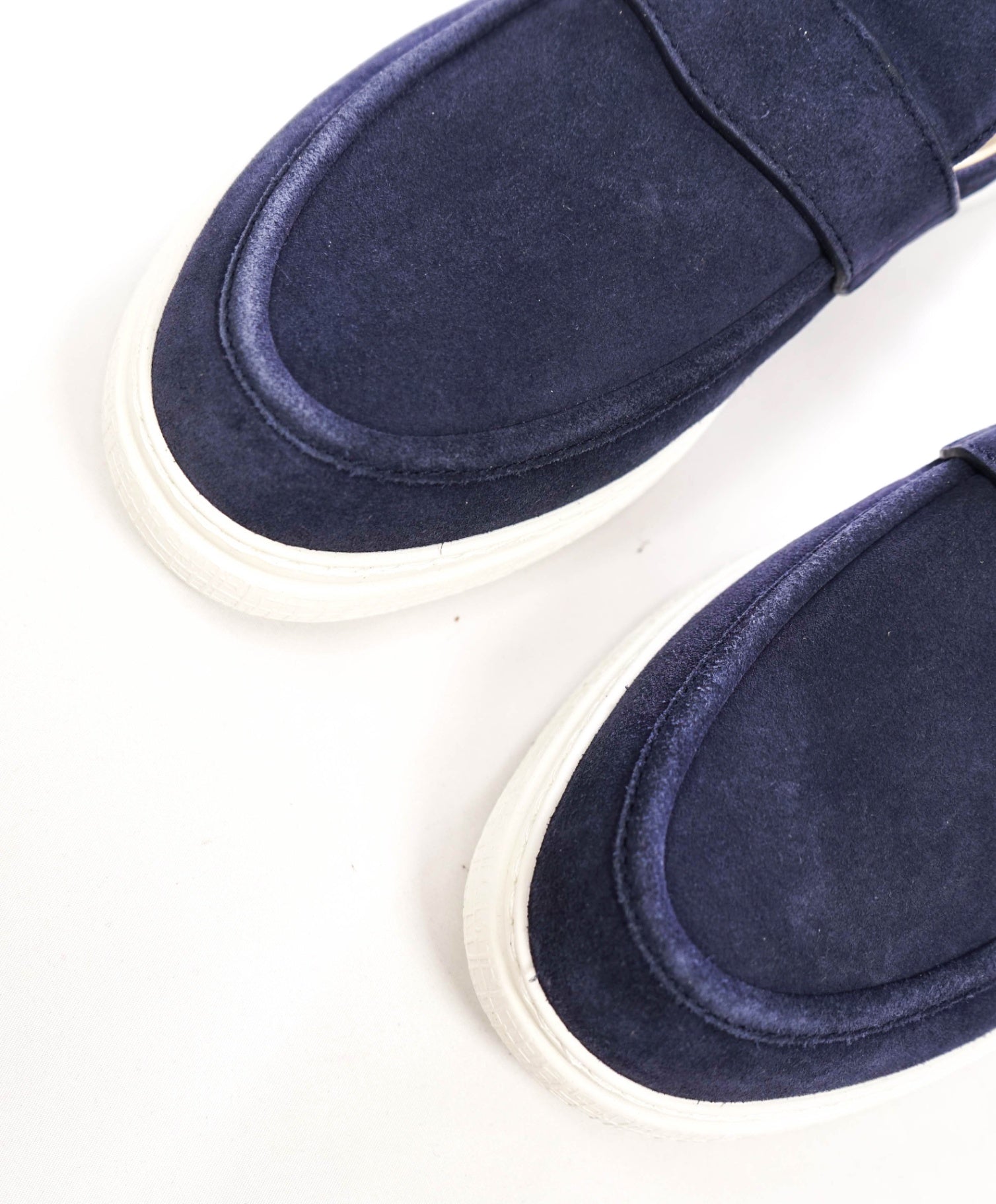 $750 CANALI - Navy Blue Suede Penny Loafer - US 9 (EU42)