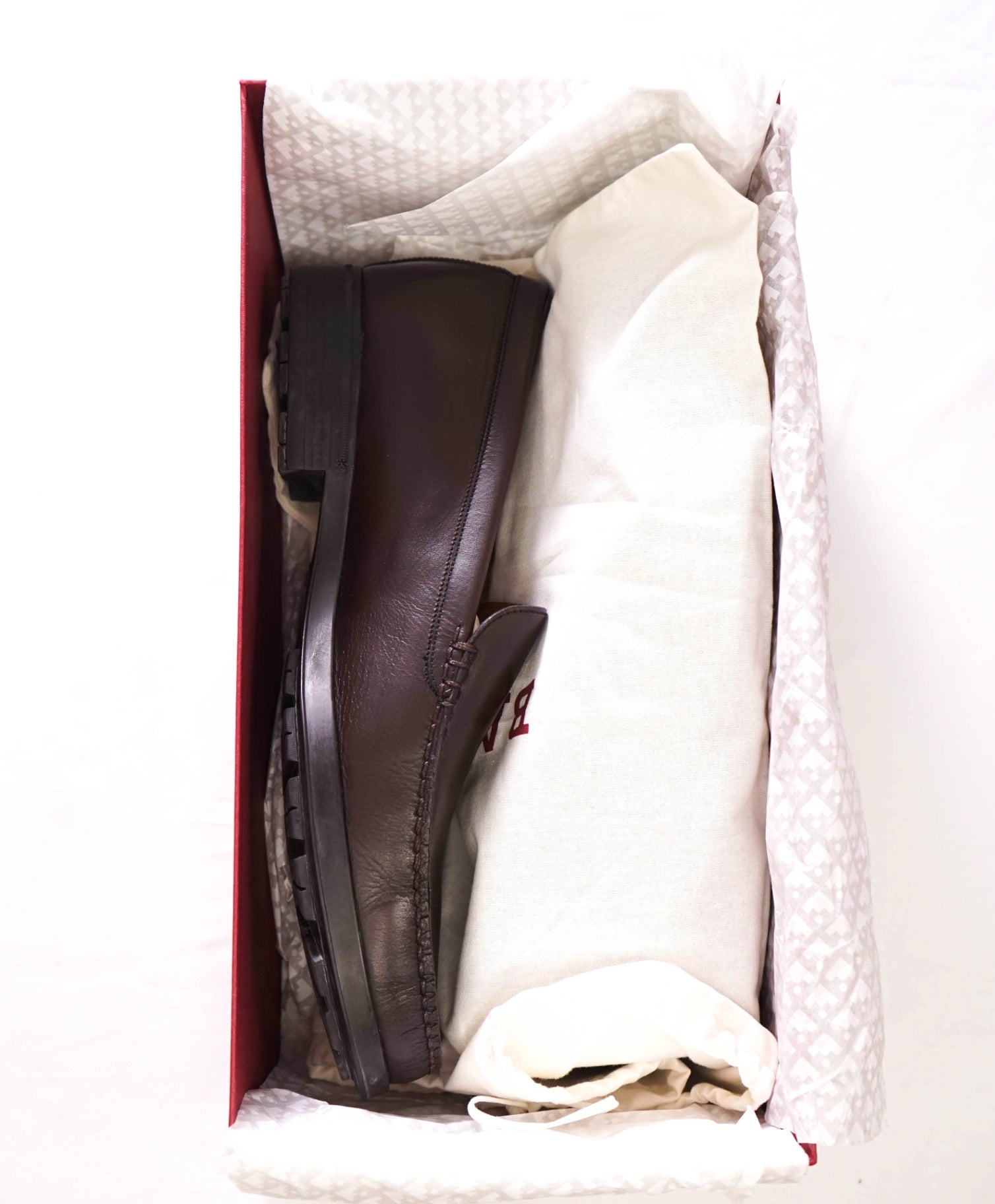 $600 BALLY - Chocolate Brown Leather "SISTRI" Loafers - US 10.5 (UK9.5)