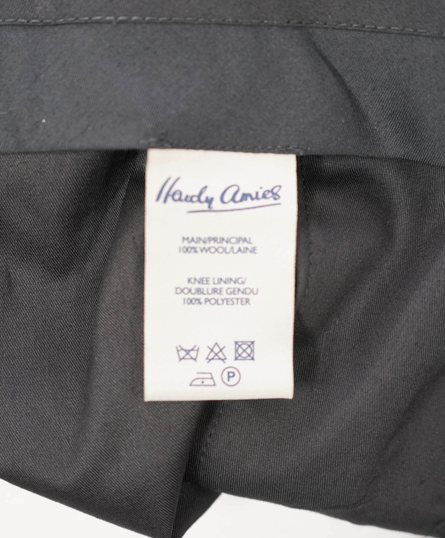 $225 HARDY AMIES - "Slim Fit" Navy Birdseye Flat Front Dress Pants - 40W