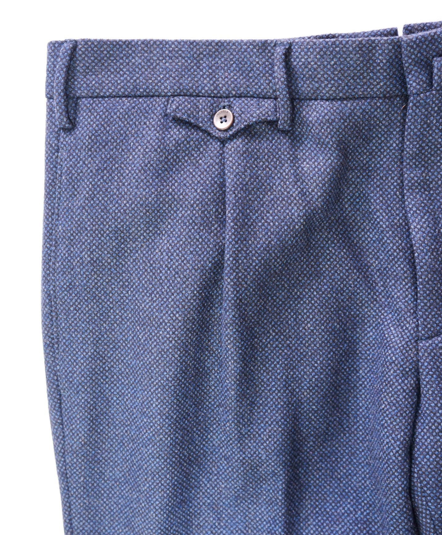 $460 INCOTEX - Diamond Navy Blue Wool Slim Fit Pants - 37W