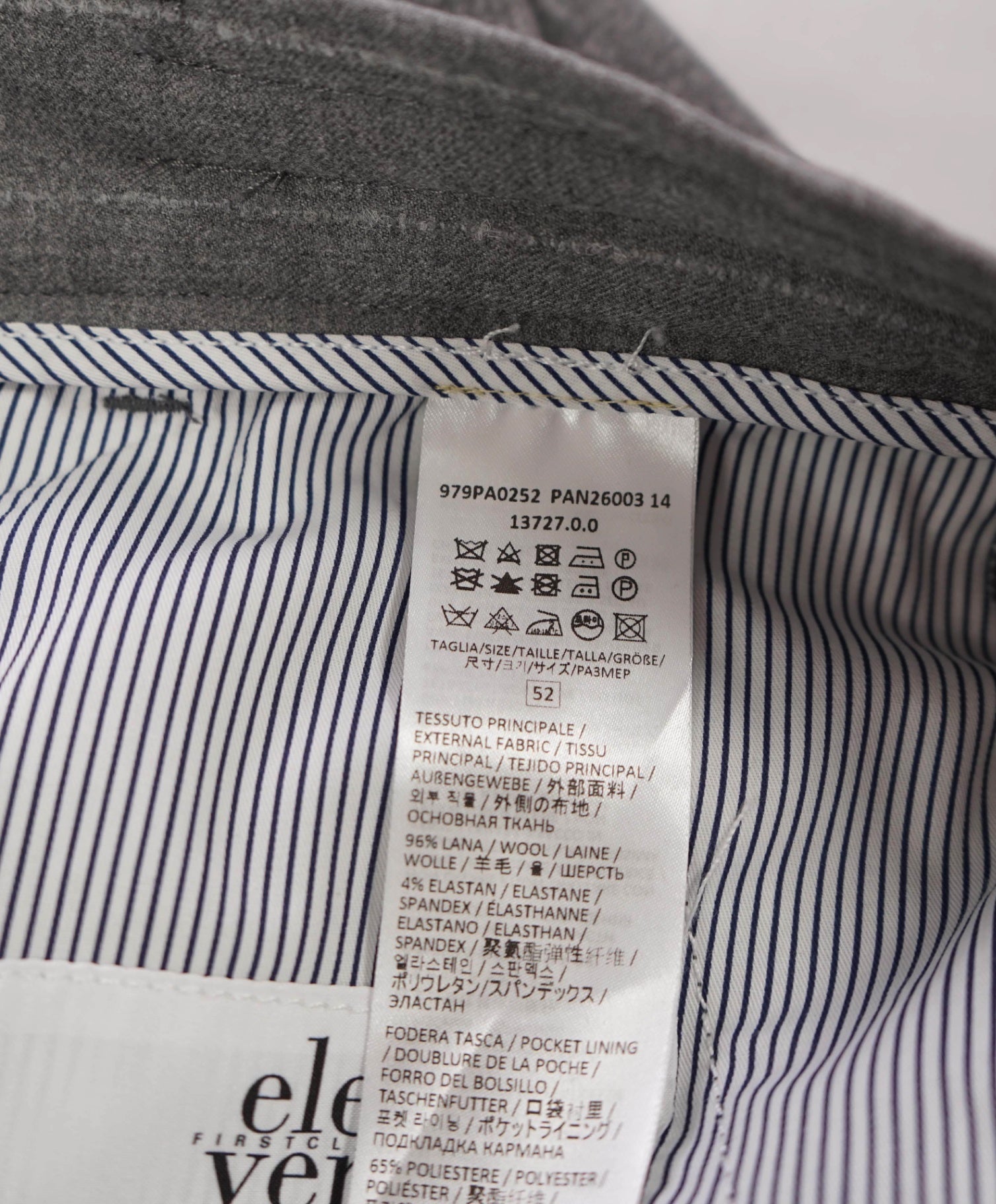 $545 ELEVENTY Jogger *Drawstring* Gray Chalk Stripe Wool Pants - 34W