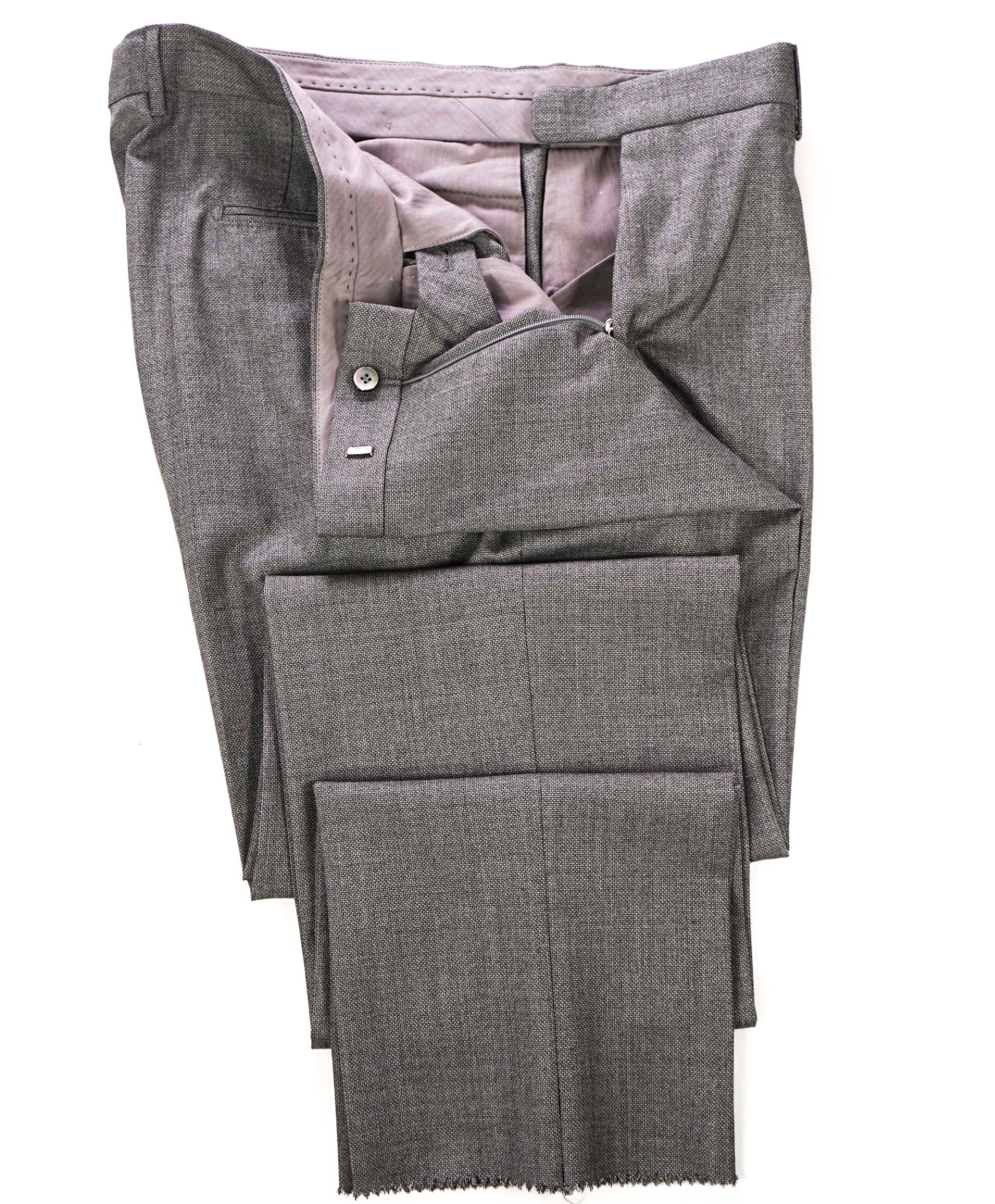 $295 HUGO BOSS - Gray Wool/Silk Flat Front Dress Pants - 39W