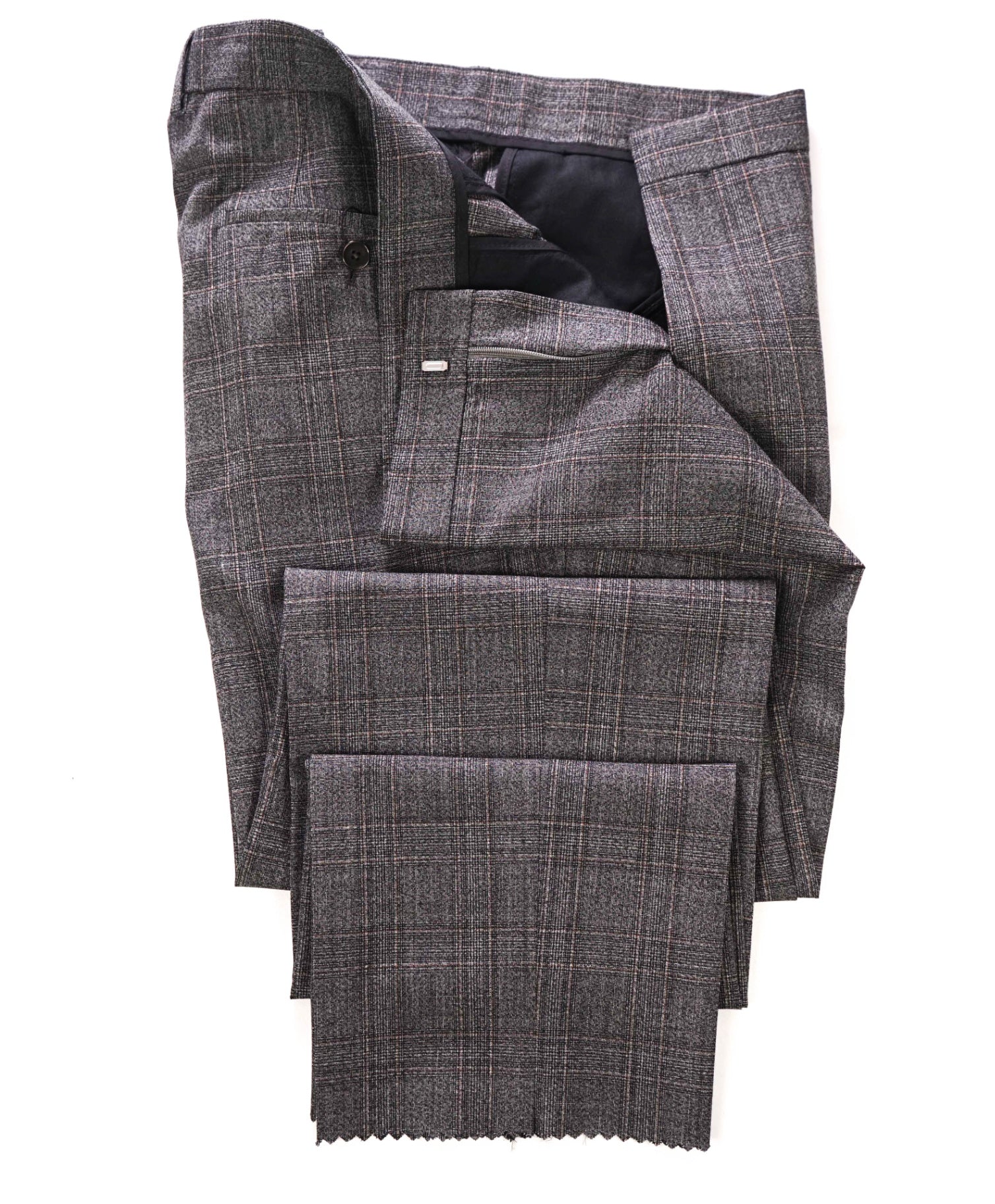 $295 HUGO BOSS - Gray Plaid Wool Flat Front Dress Pants - 40W