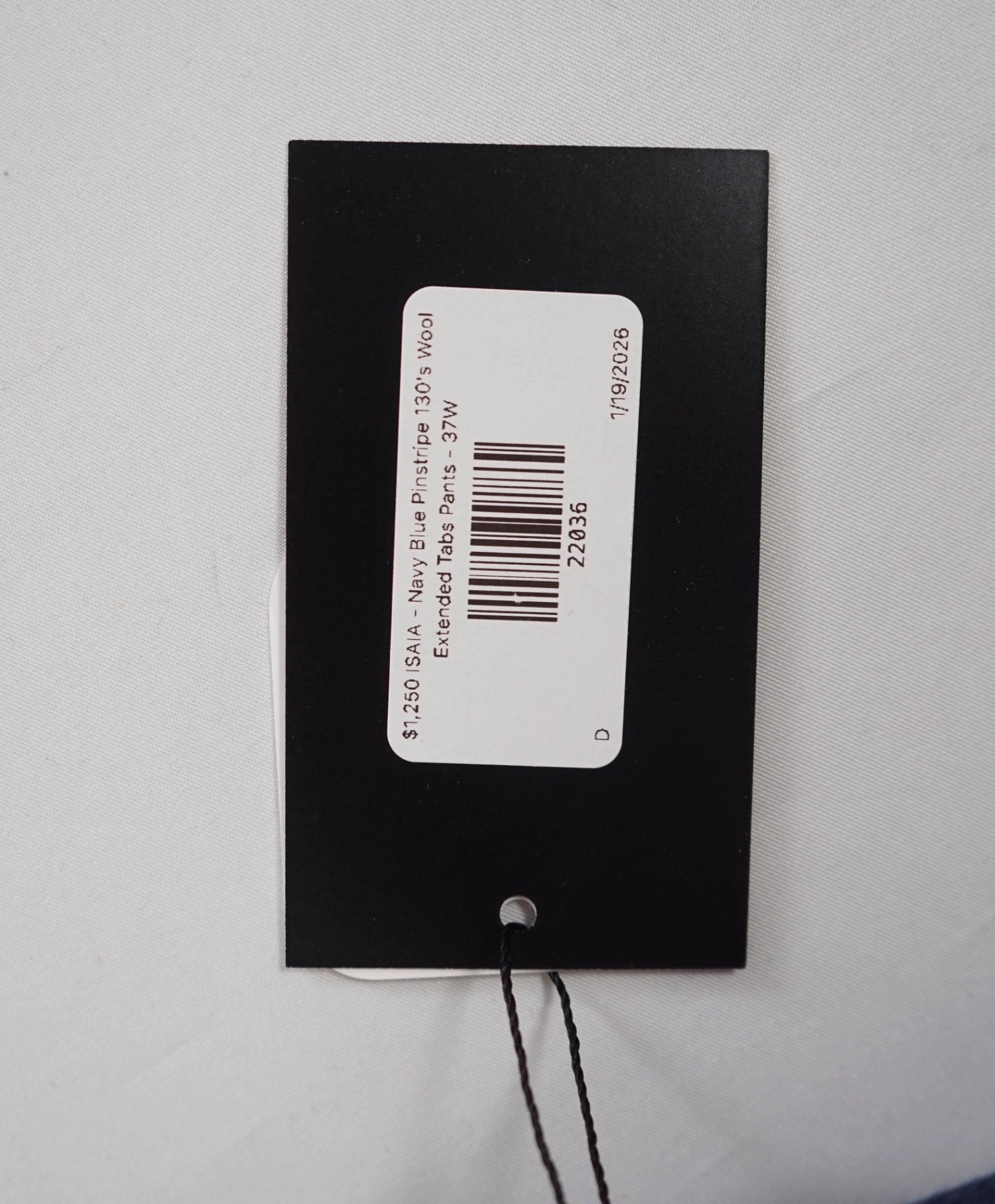 $1,250 ISAIA - Navy Blue Chalk Stripe 130's Wool Extended Tabs Pants - 36W