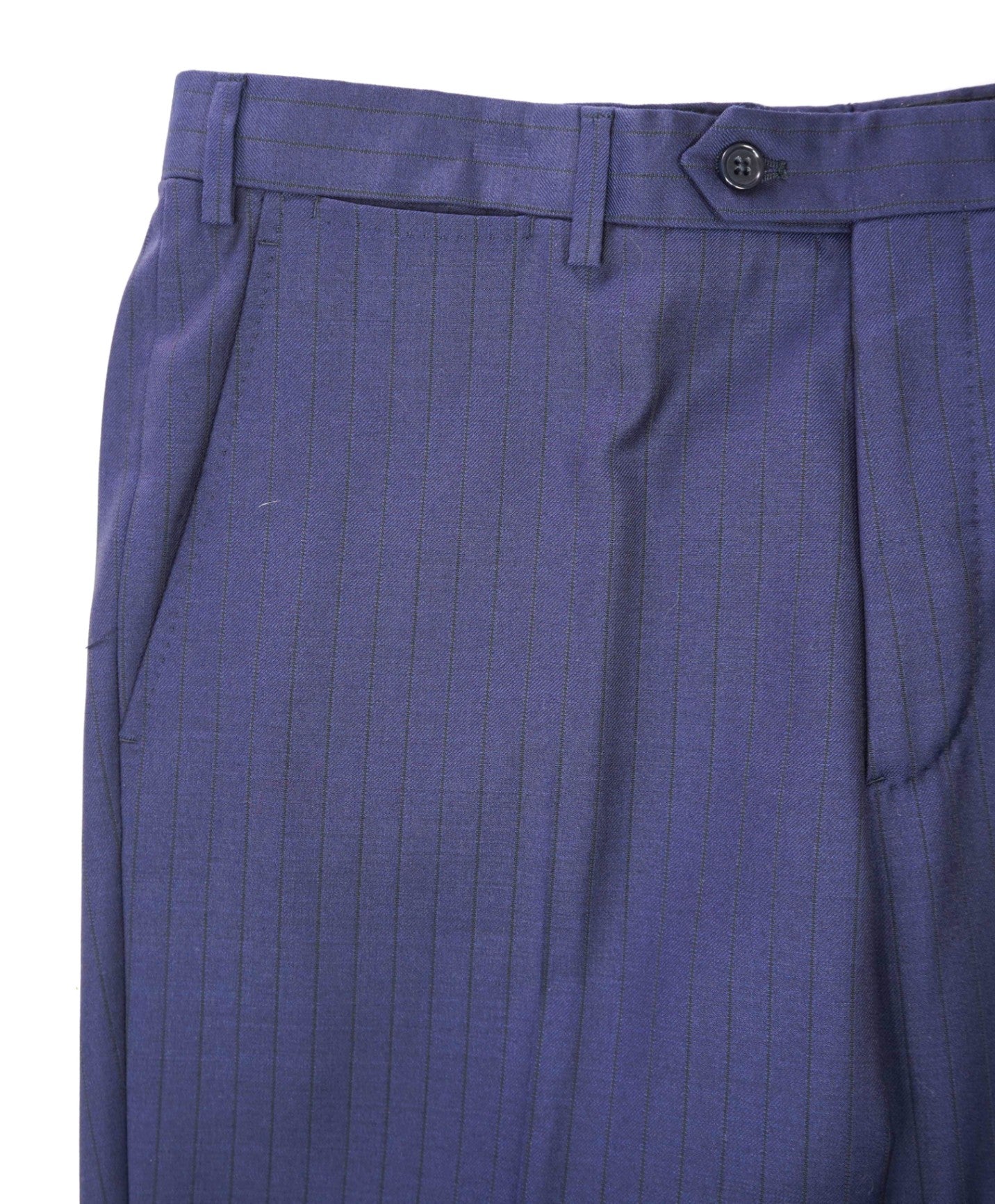 $495 ARMANI COLLEZIONI - Navy Tonal Blue Stripe Wool Pants - 36W