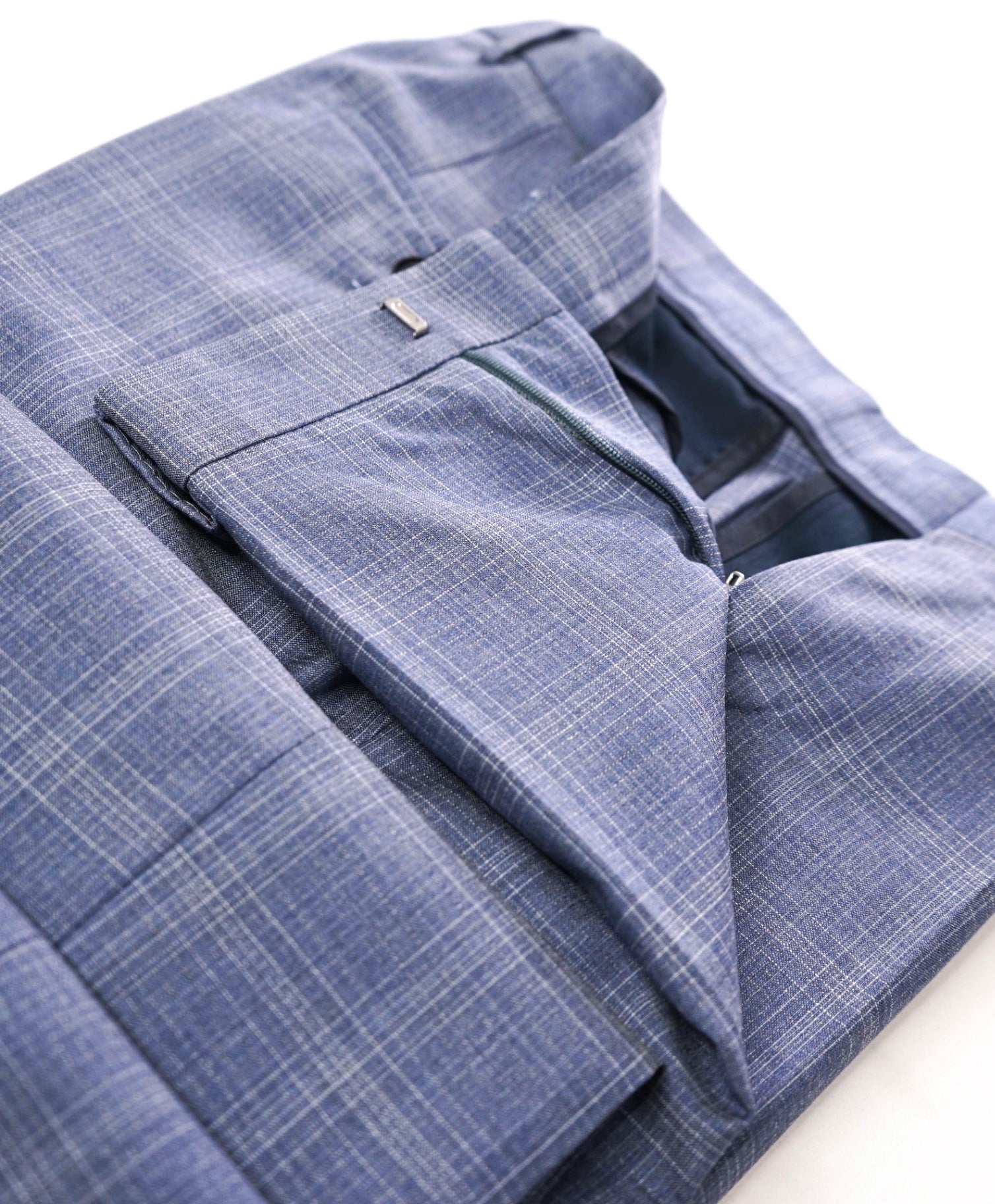 $295 HUGO BOSS - Blue Plaid Wool Pants - 32W