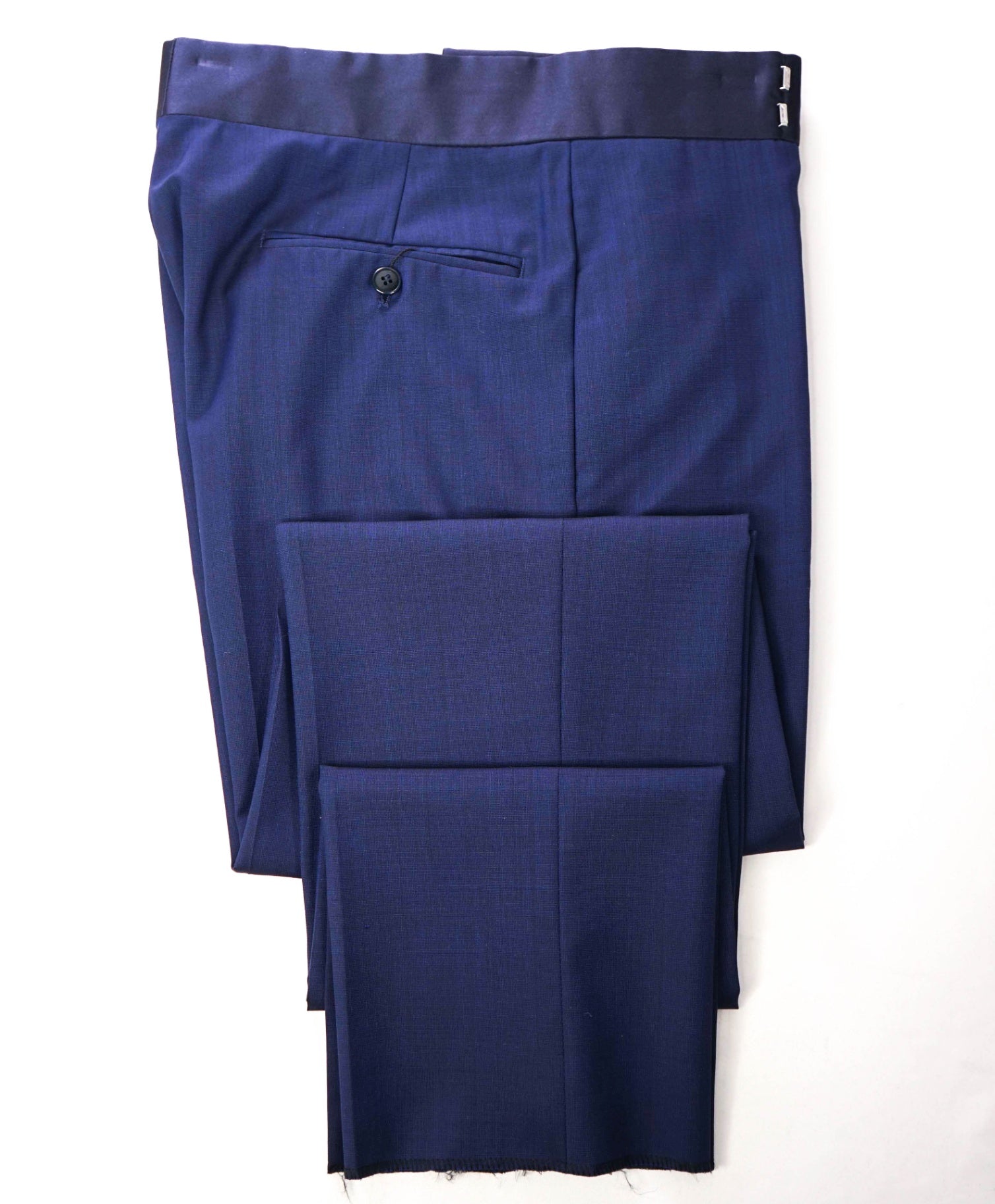 $595 ARMANI COLLEZIONI - Navy Blue Wool Tuxedo Pants - 31W