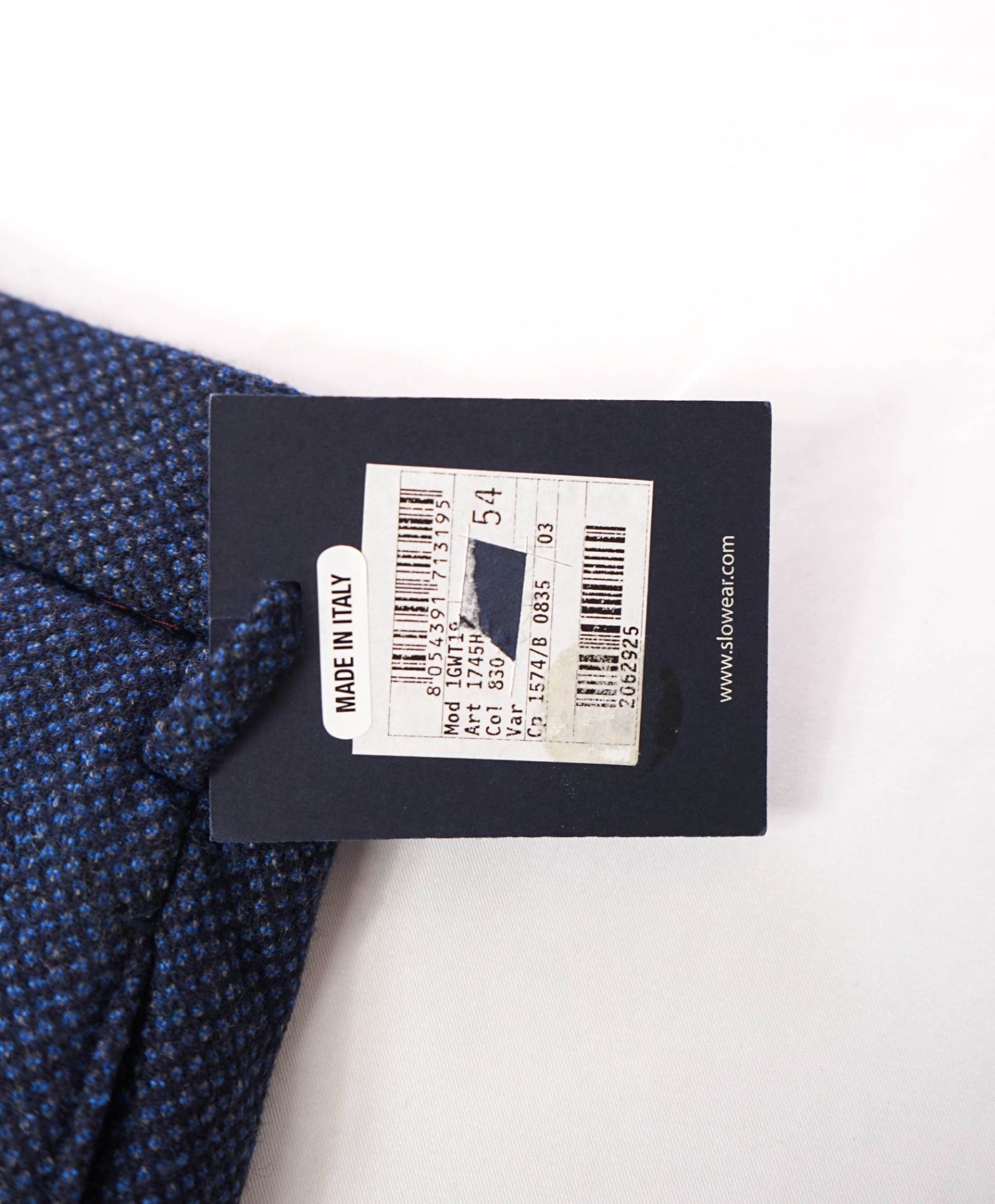 $460 INCOTEX - Diamond Navy Blue Wool Slim Fit Pants - 37W