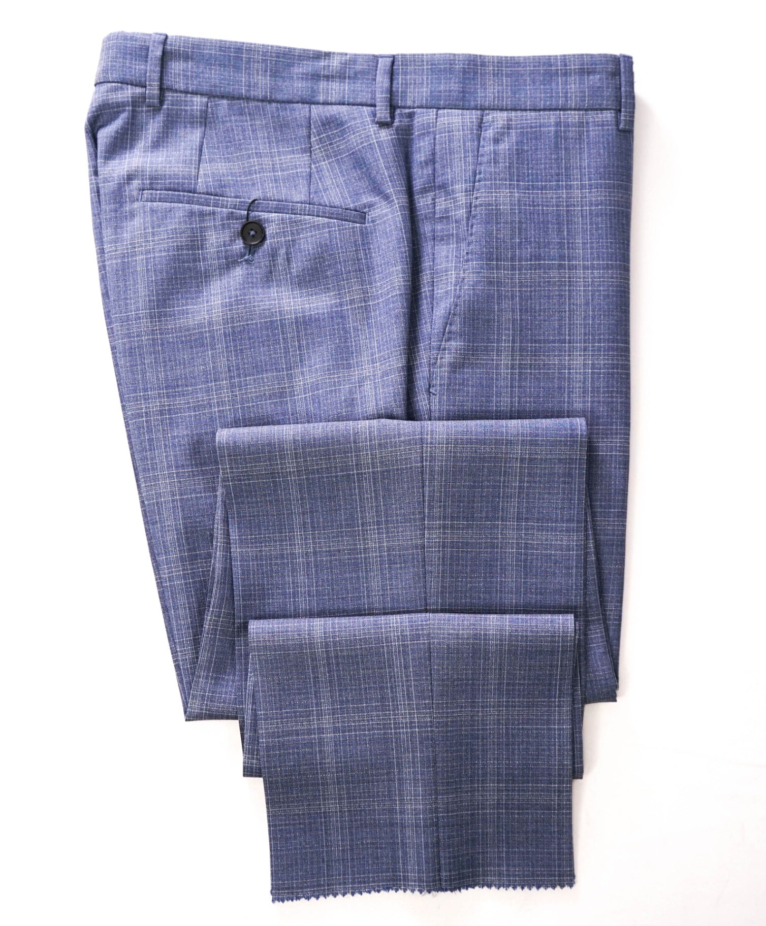 $295 HUGO BOSS - Blue Plaid Wool Pants - 32W