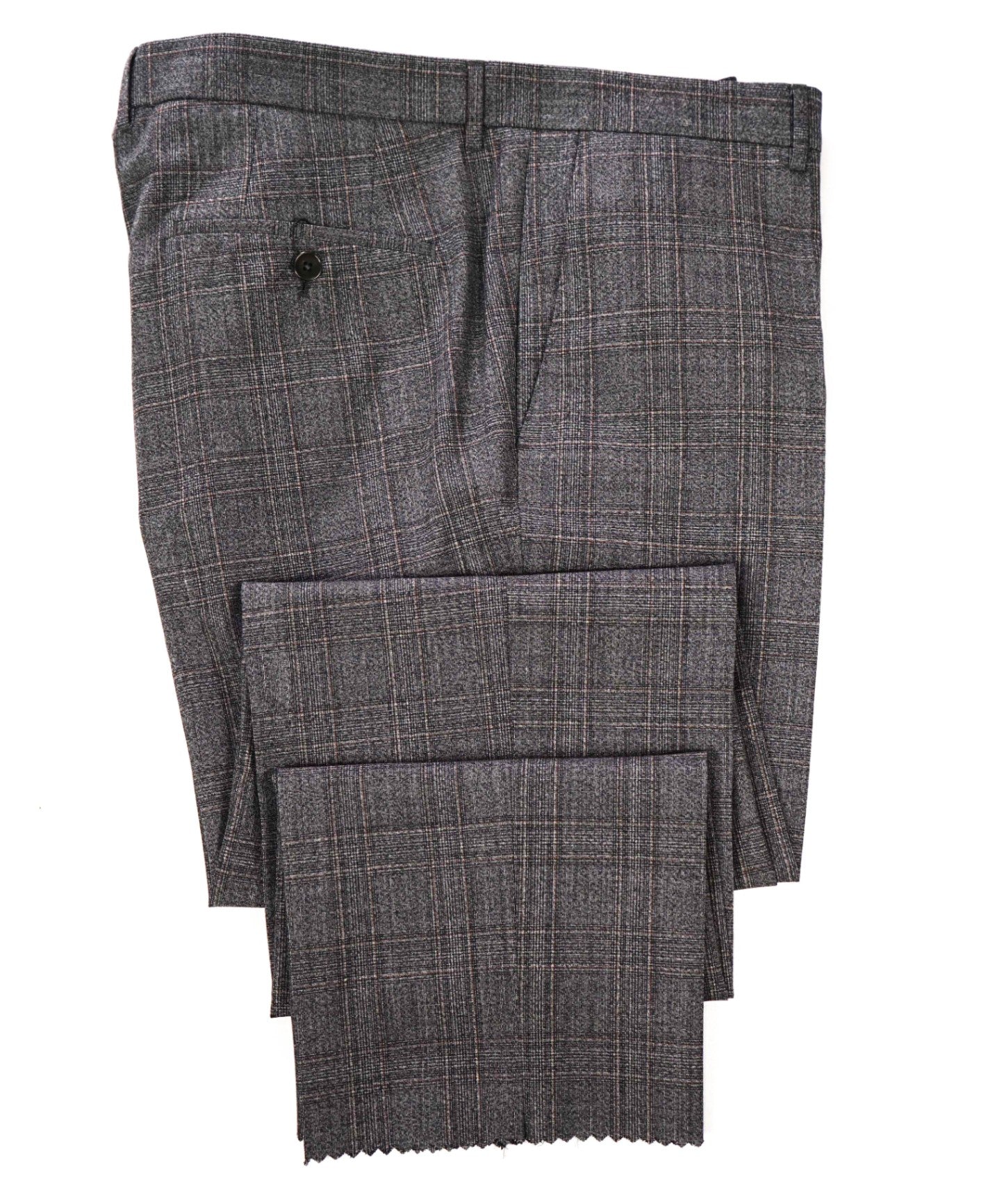 $295 HUGO BOSS - Gray Plaid Wool Flat Front Dress Pants - 40W
