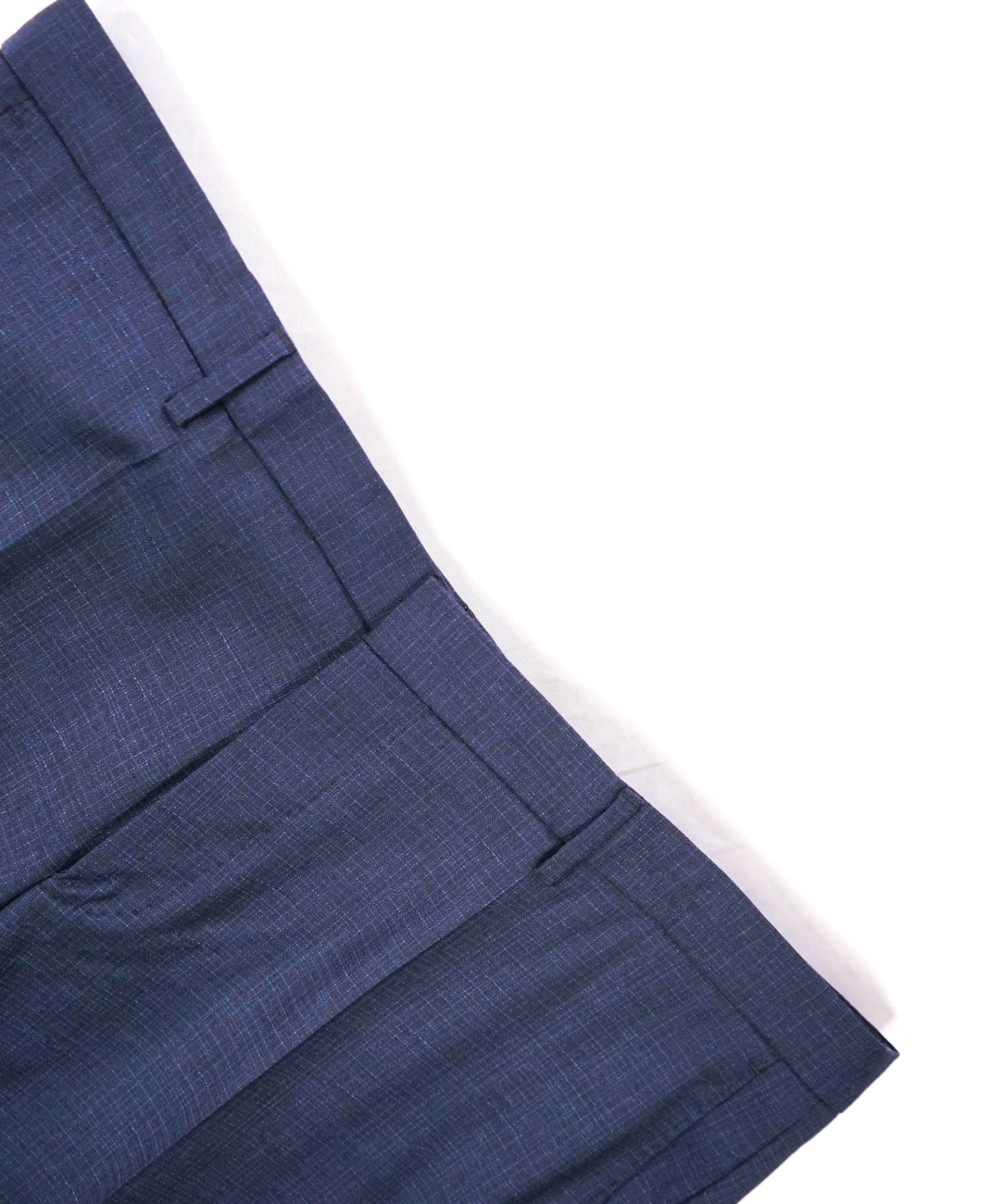 $295 HUGO BOSS - Navy Blue Crosshatch Wool Pants - 39W