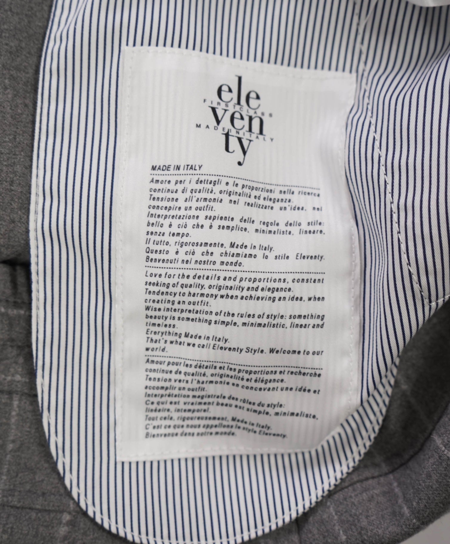 $545 ELEVENTY Jogger *Drawstring* Gray Chalk Stripe Wool Pants - 34W