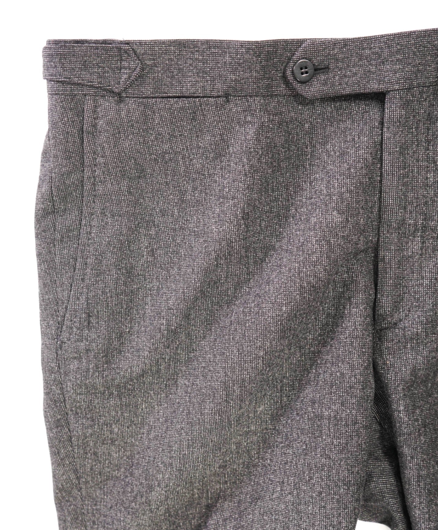 $1,250 ISAIA - Charcoal Heathered 130's Wool Side Tab Pants - 36W