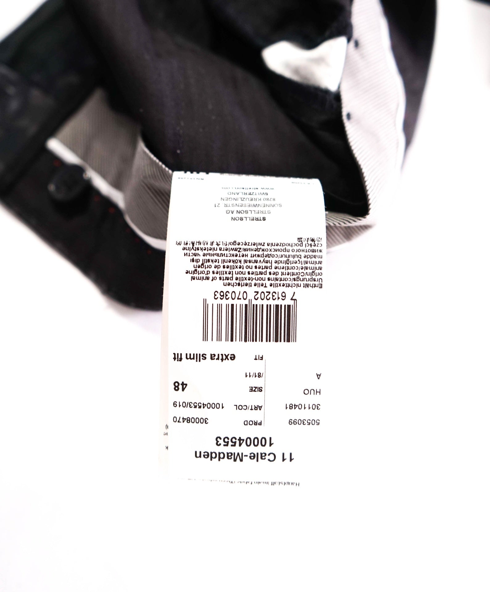 $325 STRELLSON - Black/Gray Floral Extra Slim Fit Cotton Chinos - 33W