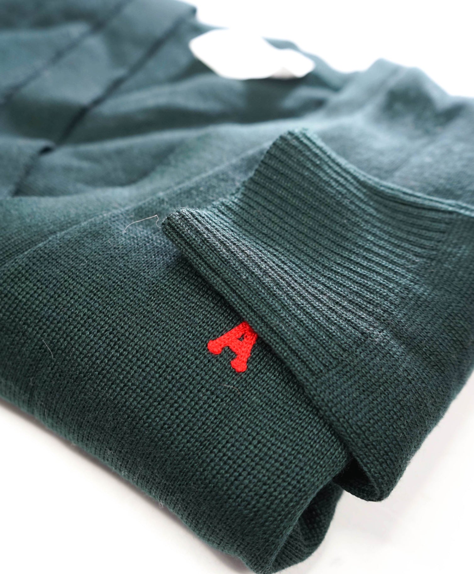 $600 AMI - Dark Green Merino Wool Cardigan - M