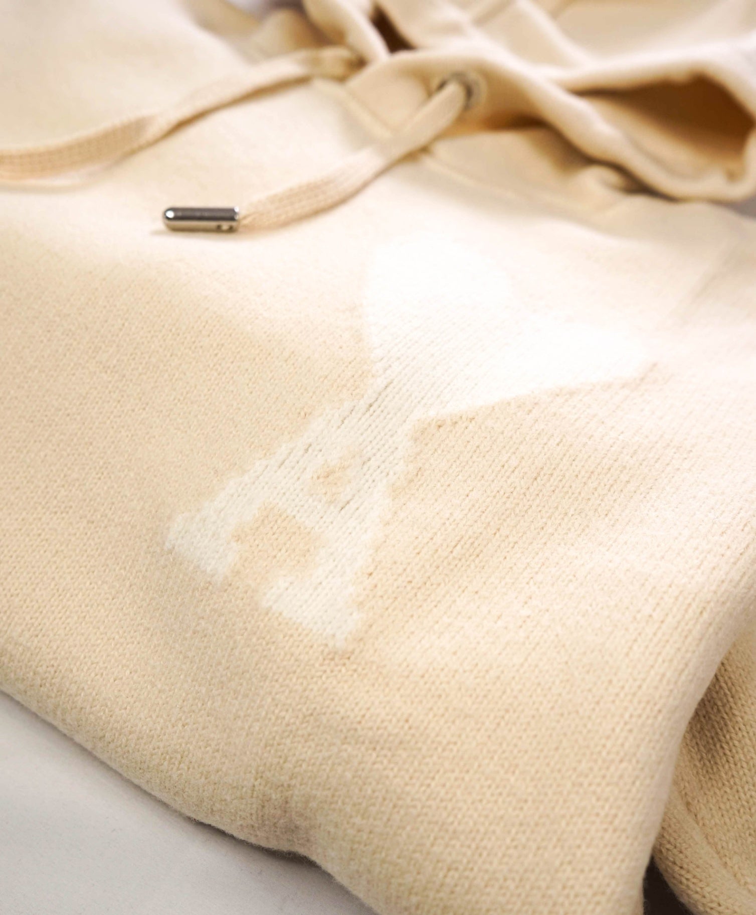 $670 AMI - Vanilla Wool Knit Hoodie - Men's L (Unisex)