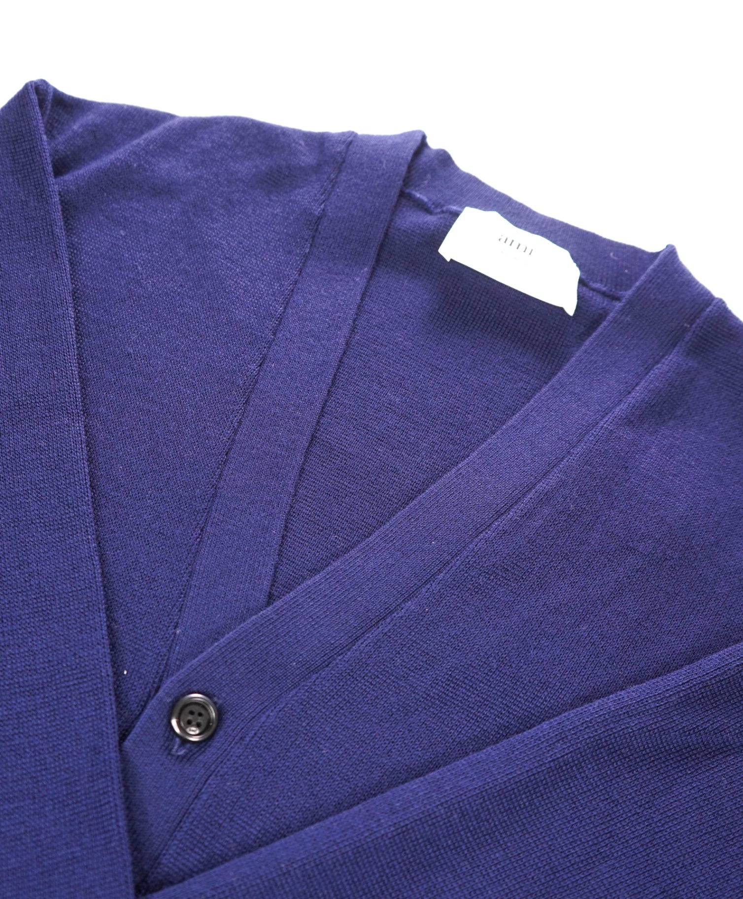 $600 AMI - Navy Blue Merino Wool Cardigan - XL