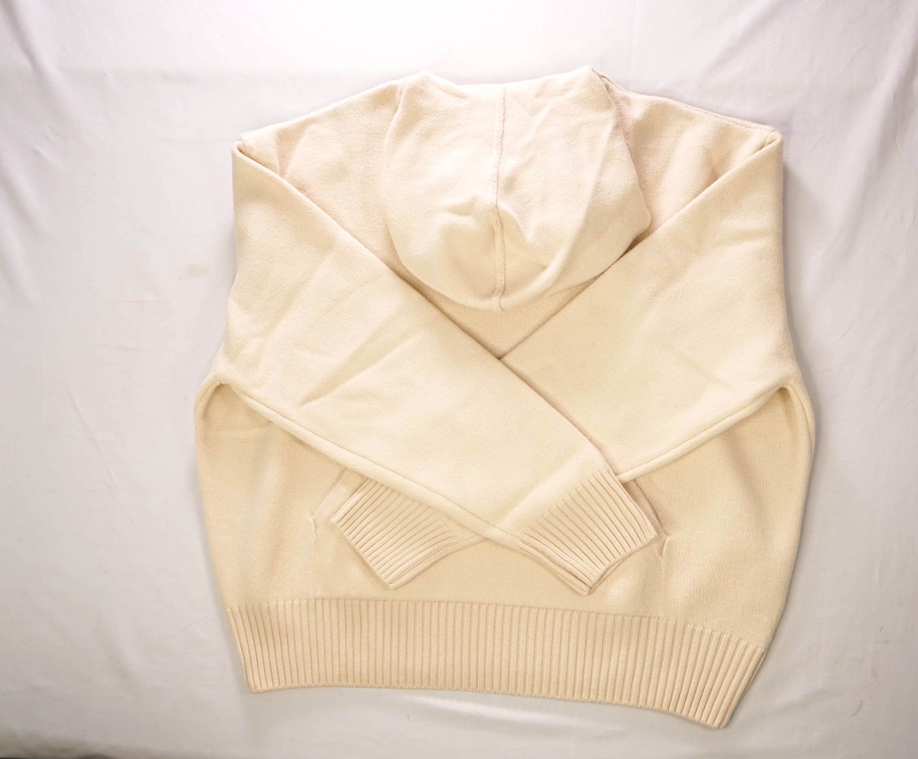 $670 AMI - Vanilla Wool Knit Hoodie - Men's L (Unisex)