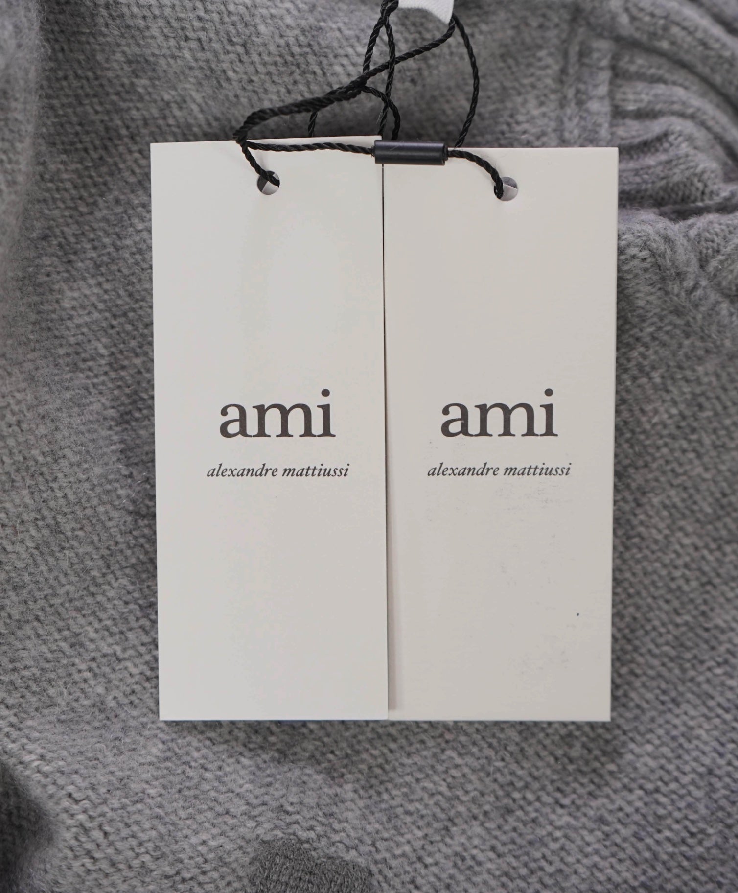 $748 AMI - Gray 97% Cashmere Turtleneck Sweater - Unisex (Mens M)