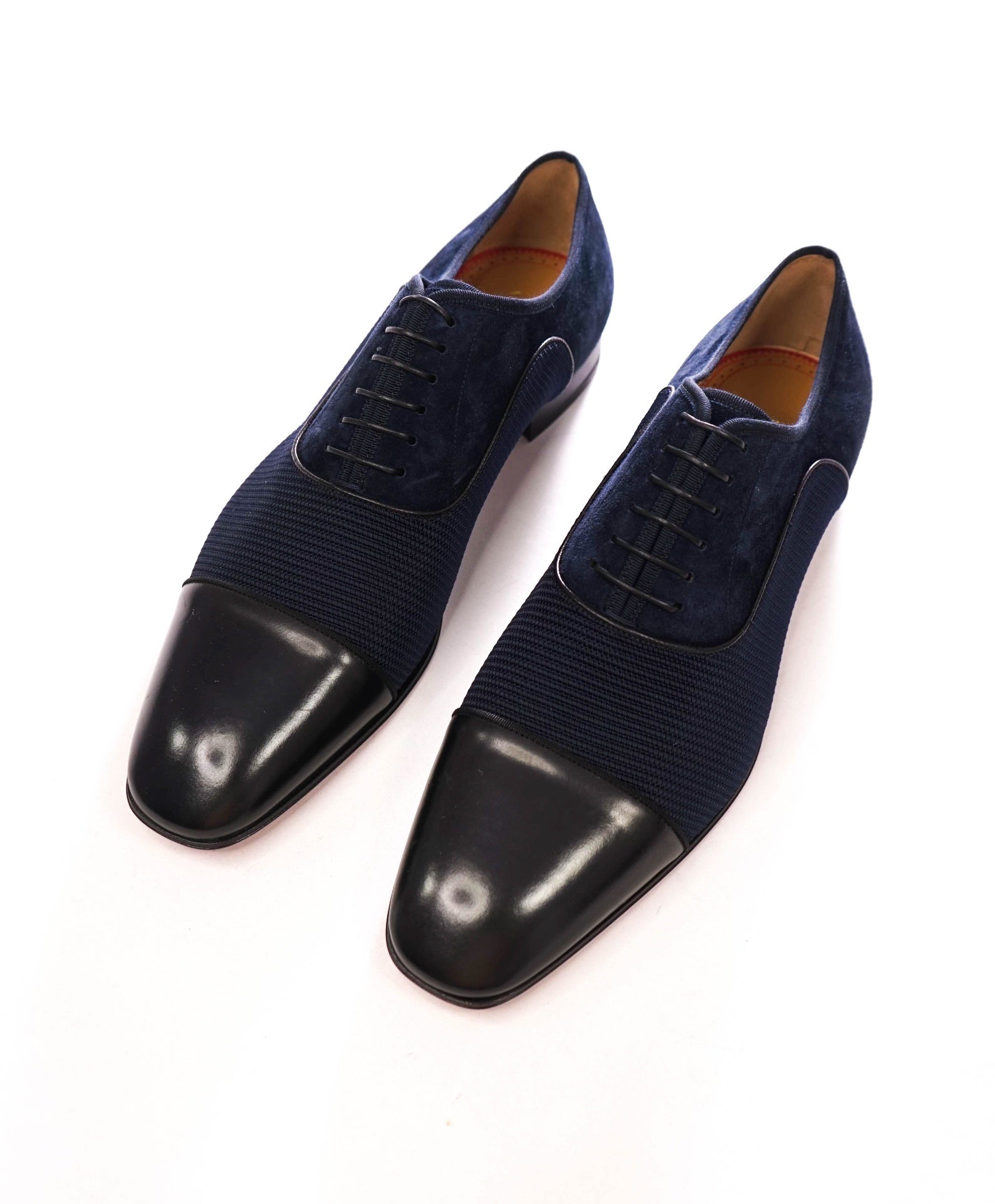 $1,050 CHRISTIAN LOUBOUTIN - *GREGGO* Suede Navy Oxfords - US 12 (45EU)