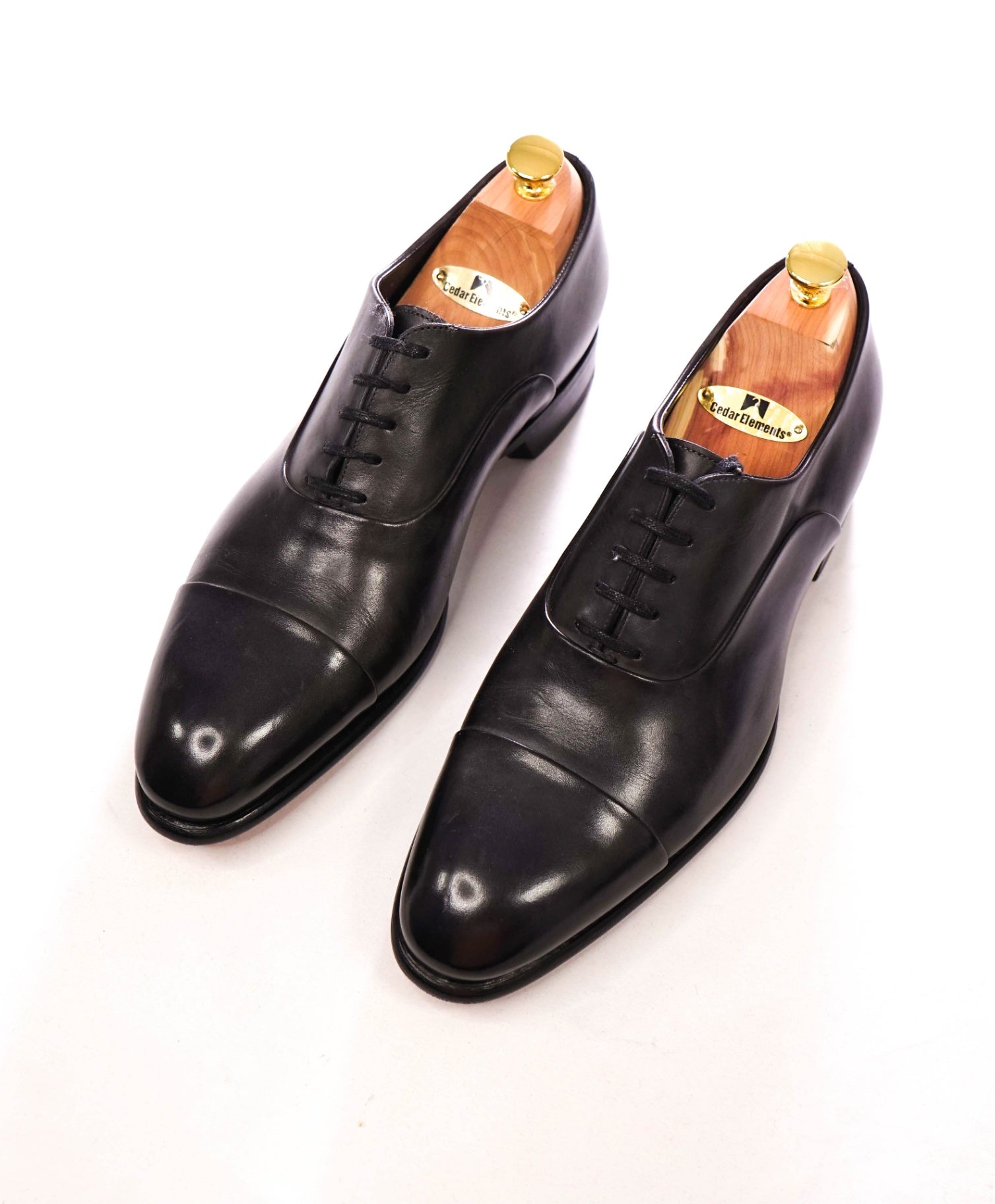 $1,320 SANTONI - ISAAC Gray "GOODYEAR" Leather Oxfords - US 9.5 (UK8.5)