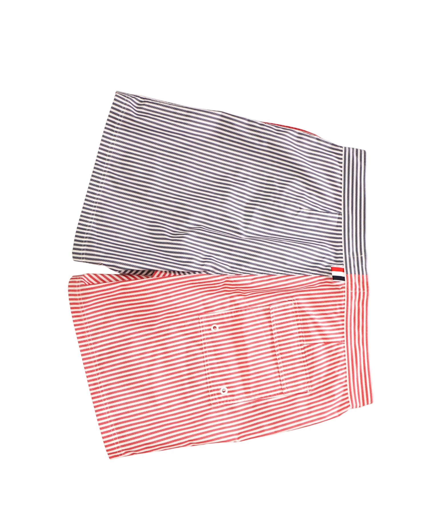 $580 THOM BROWNE - Red/White/Blue Stripe Swim Shorts - M