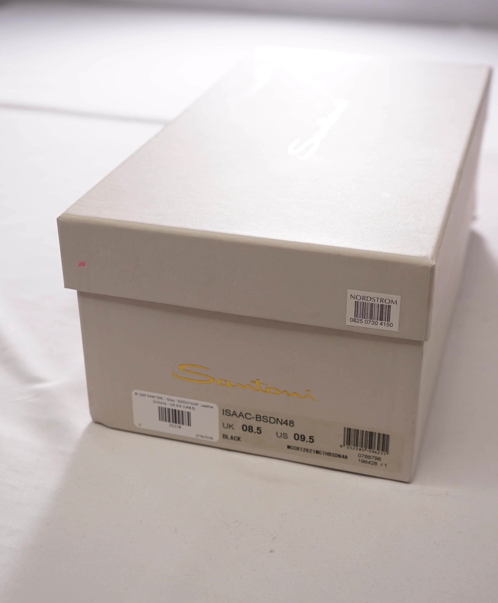 $1,320 SANTONI - ISAAC Gray "GOODYEAR" Leather Oxfords - US 9.5 (UK8.5)