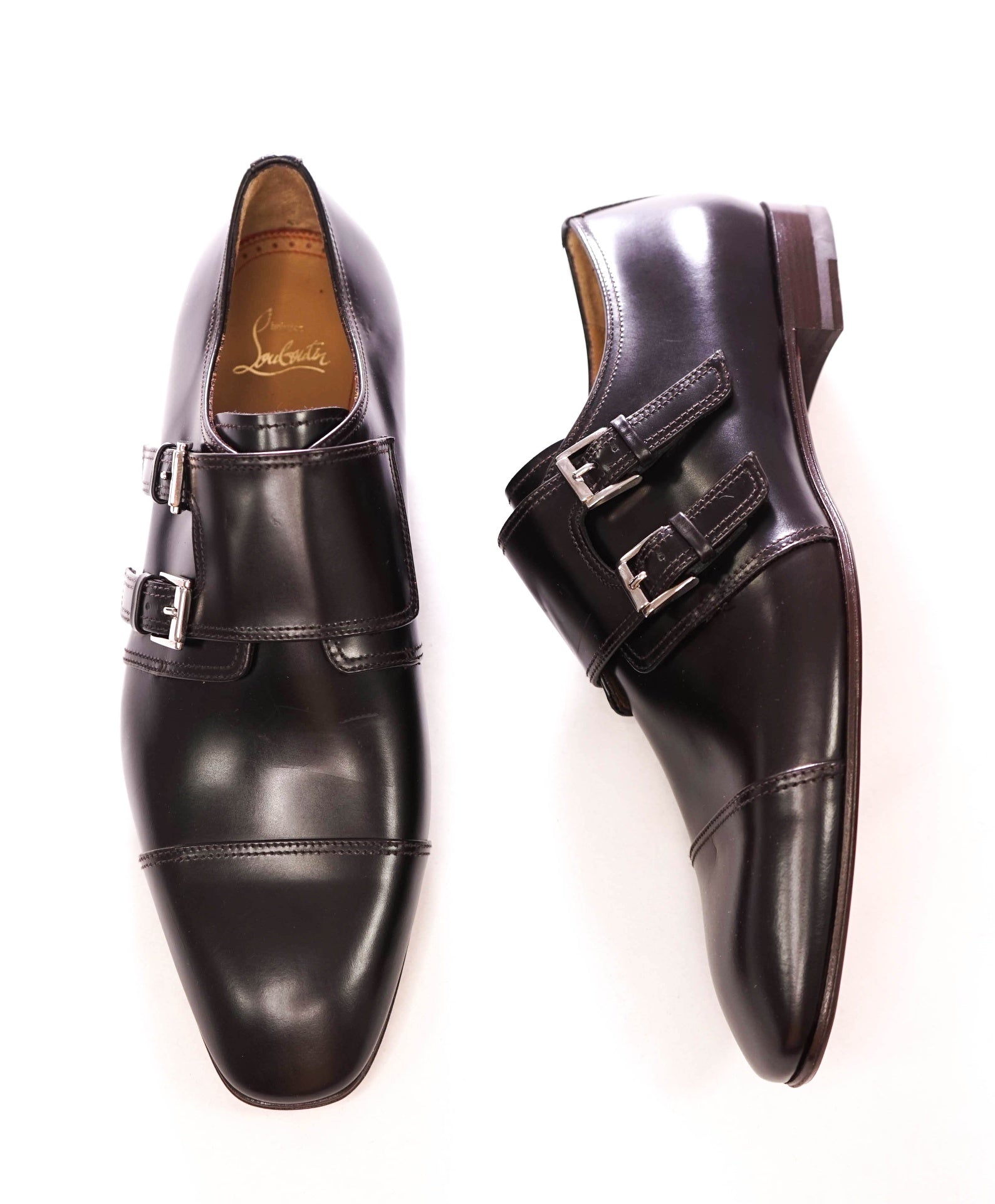 $1,150 CHRISTIAN LOUBOUTIN - *MORTIMER* Dark Brown Double Monk Loafers - US 9 (42EU)