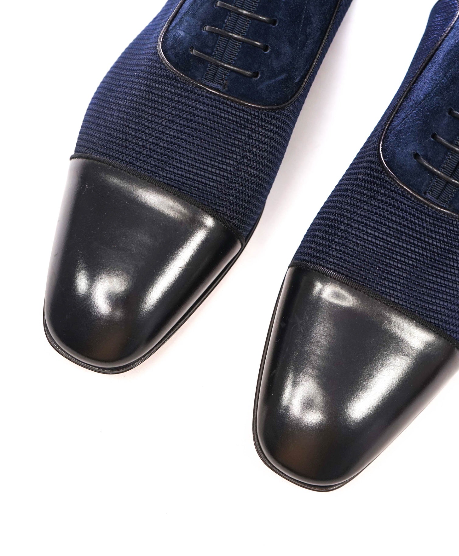 $1,050 CHRISTIAN LOUBOUTIN - *GREGGO* Suede Navy Oxfords - US 12 (45EU)