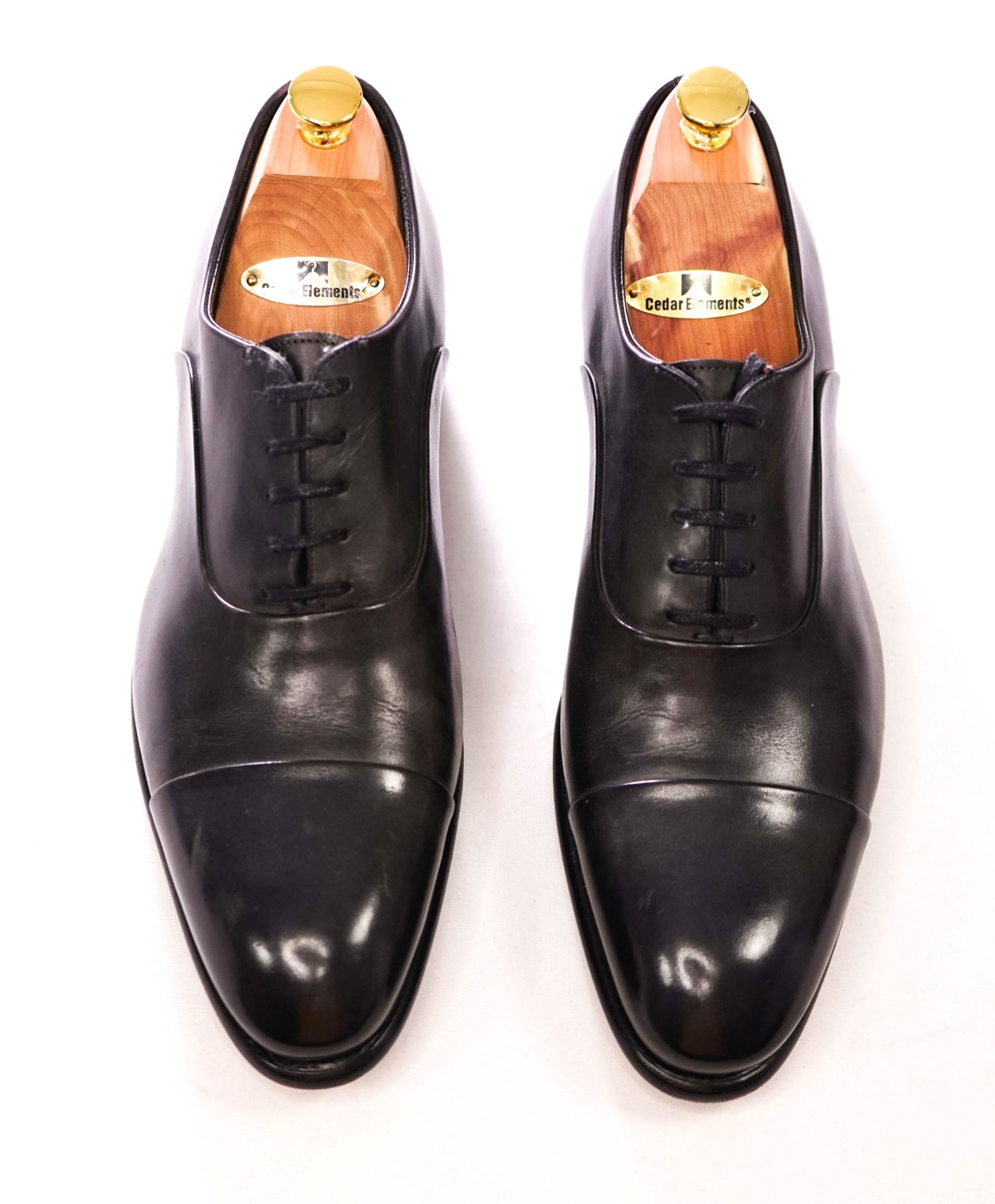 $1,320 SANTONI - ISAAC Gray "GOODYEAR" Leather Oxfords - US 9.5 (UK8.5)