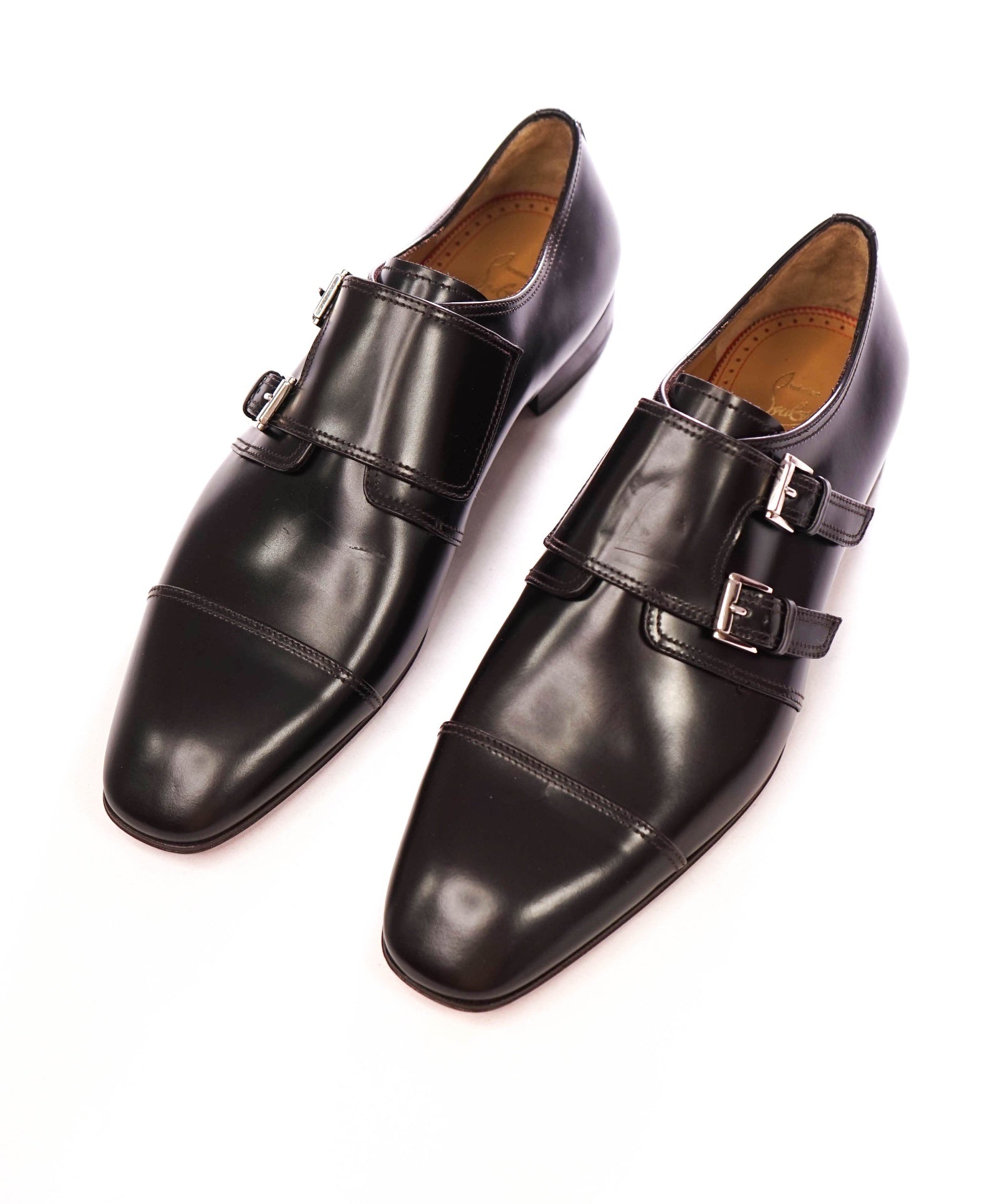 $1,150 CHRISTIAN LOUBOUTIN - *MORTIMER* Dark Brown Double Monk Loafers - US 9 (42EU)