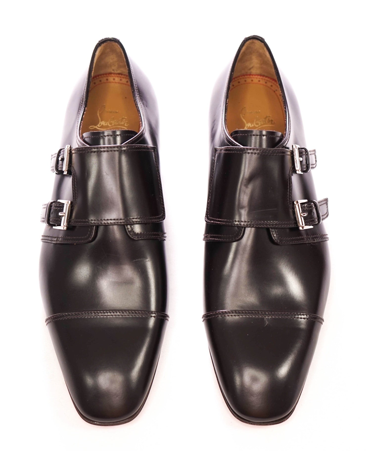 $1,150 CHRISTIAN LOUBOUTIN - *MORTIMER* Dark Brown Double Monk Loafers - US 9 (42EU)