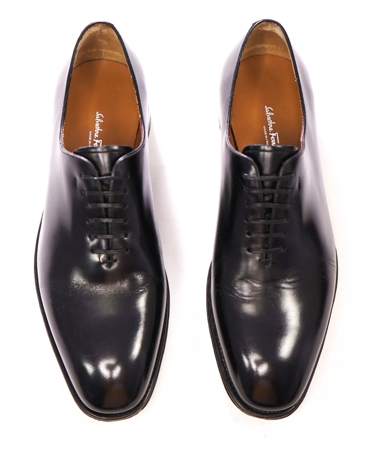 $1,395 FERRAGAMO - Black "Carmelo" "TRAMEZZA" Oxfords - 10.5 EE