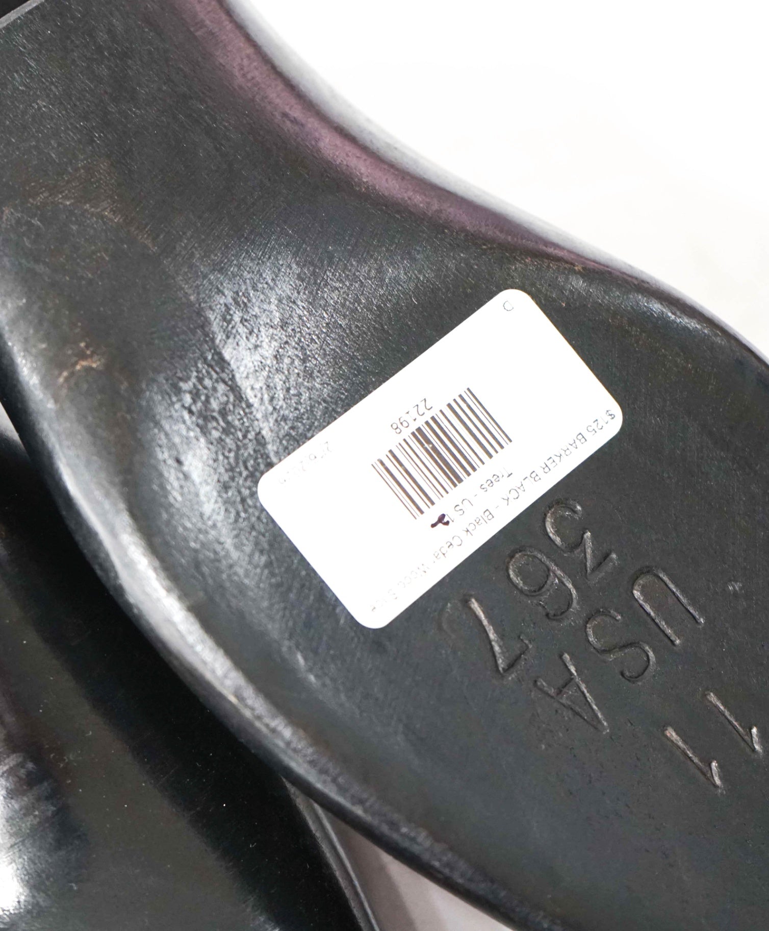 $125 BARKER BLACK - Black Cedar Wood Shoe Trees - 11