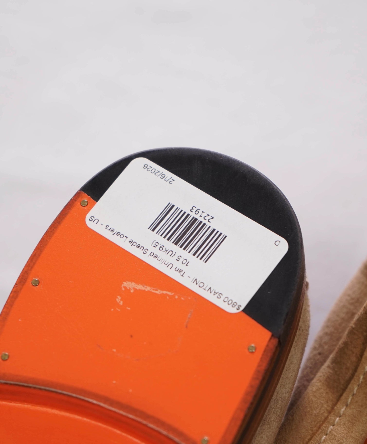 $800 SANTONI - GOODYEAR Tan Unlined Suede Loafers - US 10.5 (UK9.5)