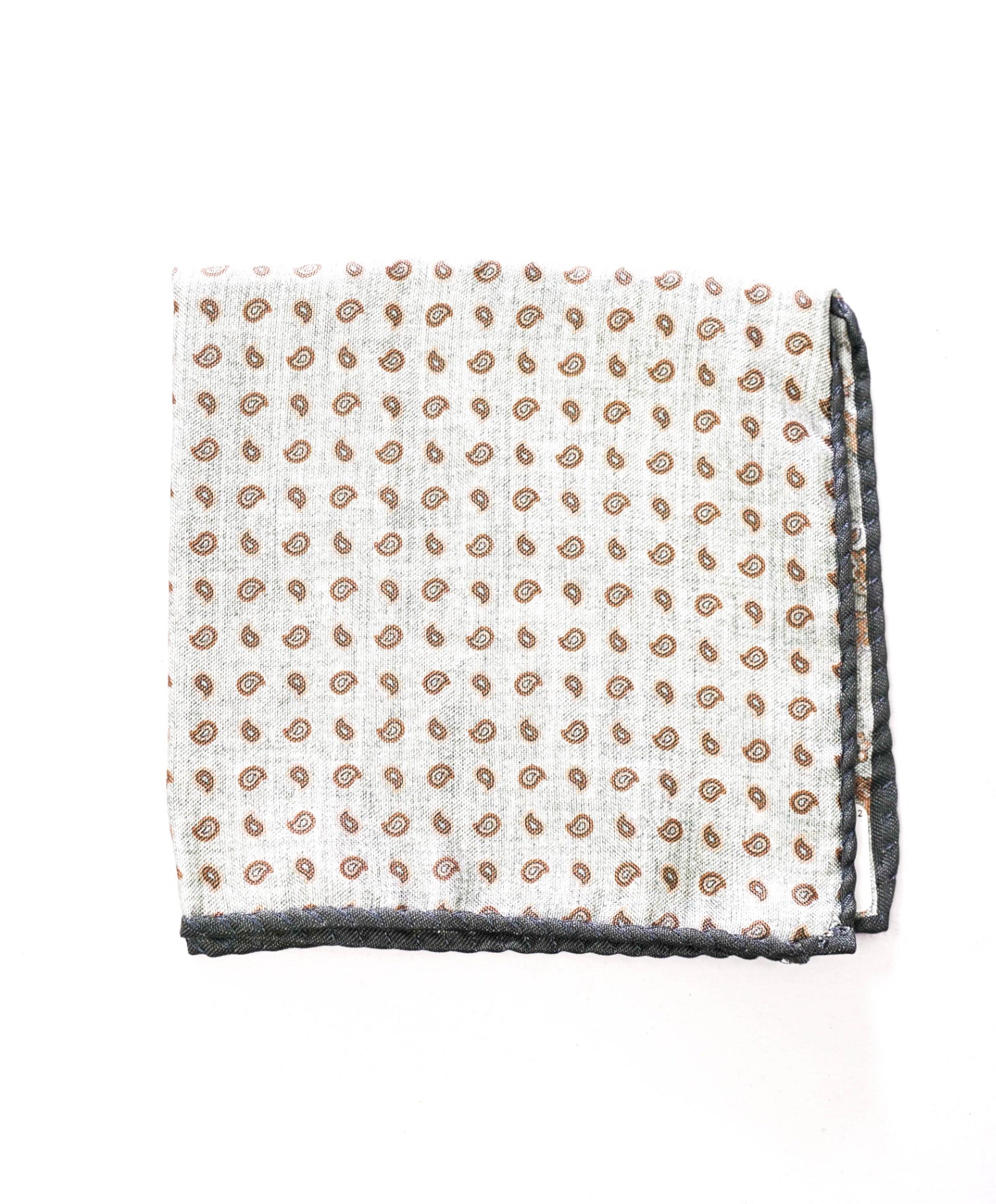 $69 SFA - Green Floral/Paisley 2 Sided Handkerchief - 12x12