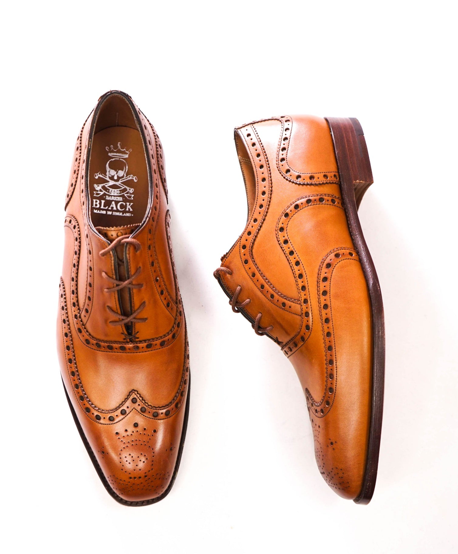 $875 BARKER BLACK - Brown Leather "ARCHDALE" Oxfords - US 12 (UK11)