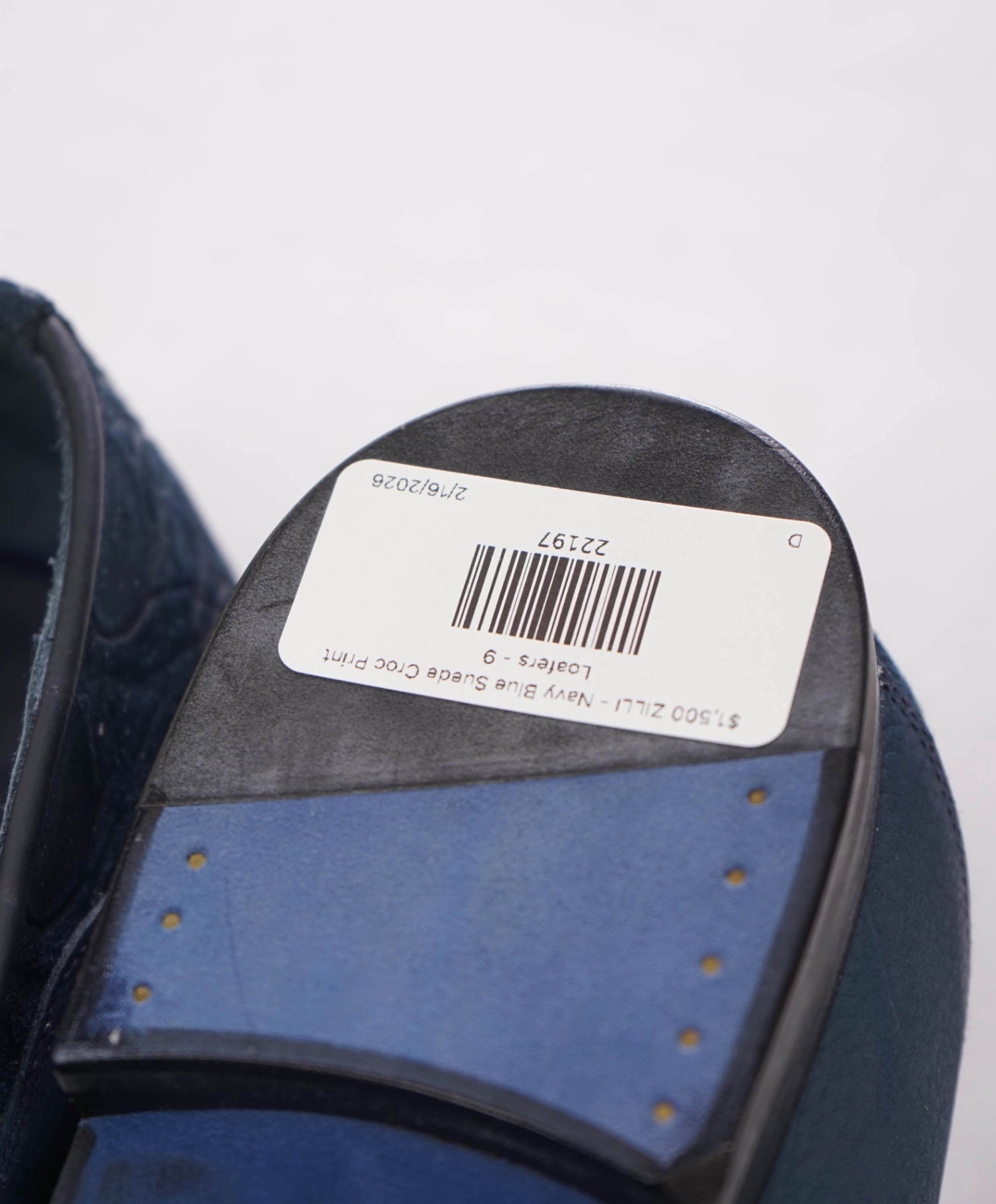 $1,500 ZILLI - Navy Blue Suede Croc Print Loafers - 10US (9UK 42EU)
