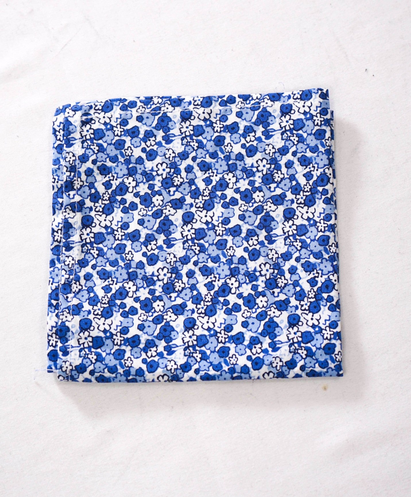 $69 SFA - Blue Floral Handkerchief - 8x8